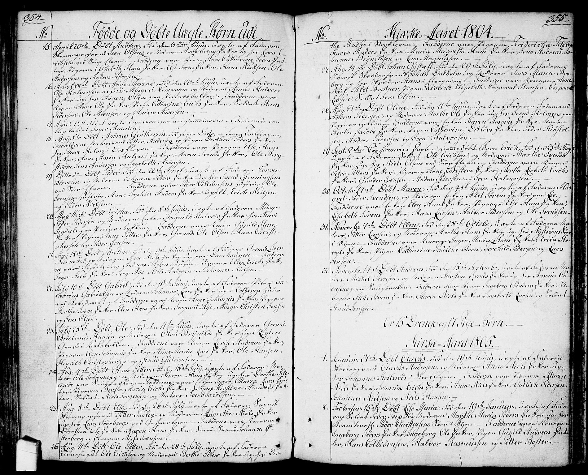 Halden prestekontor Kirkebøker, SAO/A-10909/F/Fa/L0002: Parish register (official) no. I 2, 1792-1812, p. 354-355