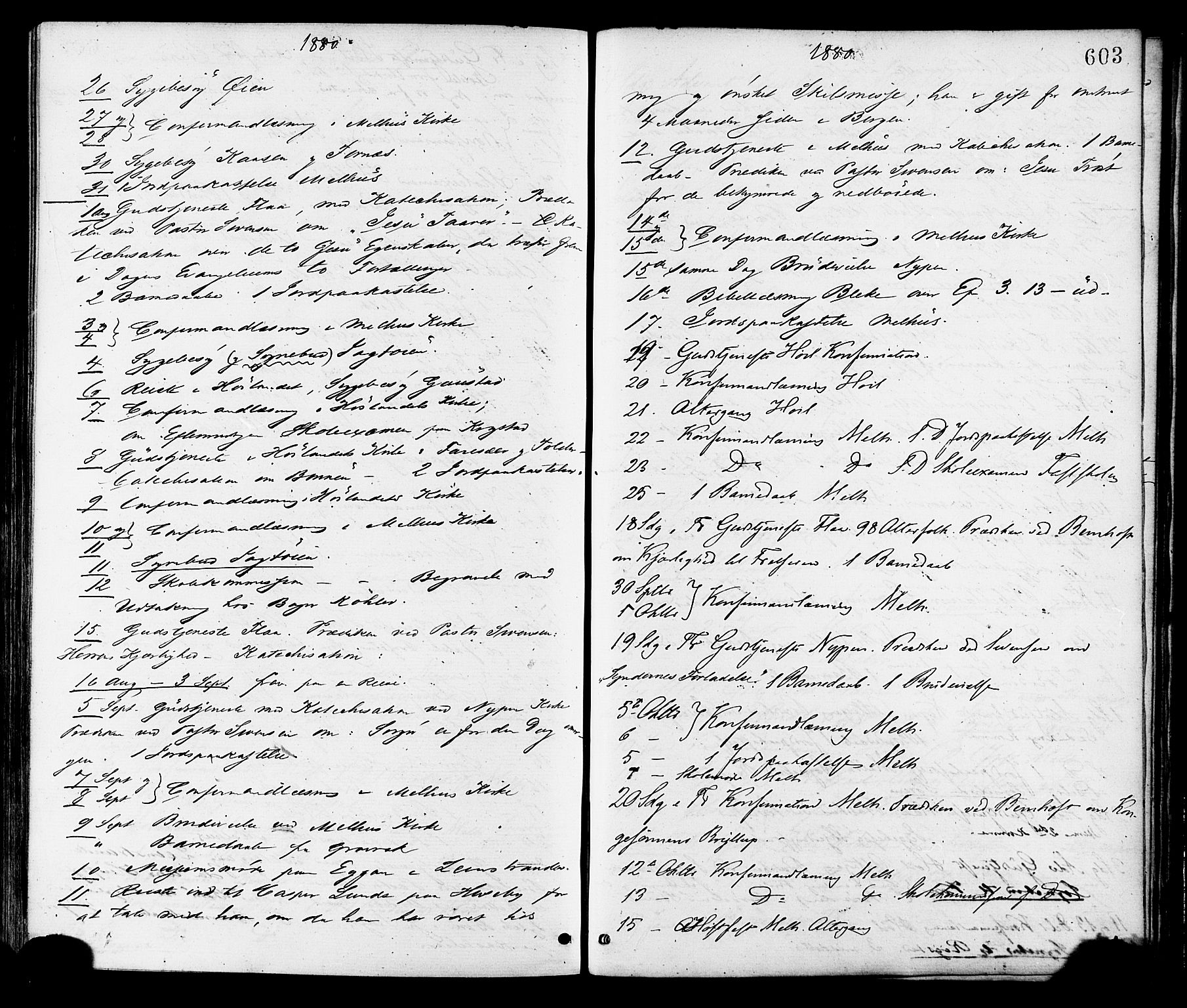 Ministerialprotokoller, klokkerbøker og fødselsregistre - Sør-Trøndelag, AV/SAT-A-1456/691/L1079: Parish register (official) no. 691A11, 1873-1886, p. 603