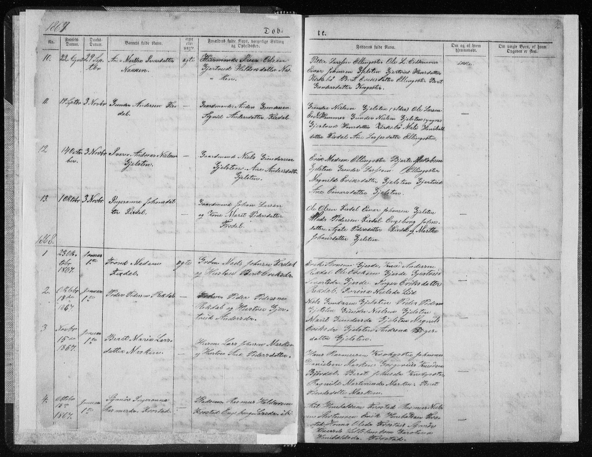 Ministerialprotokoller, klokkerbøker og fødselsregistre - Møre og Romsdal, SAT/A-1454/540/L0541: Parish register (copy) no. 540C01, 1867-1920, p. 3