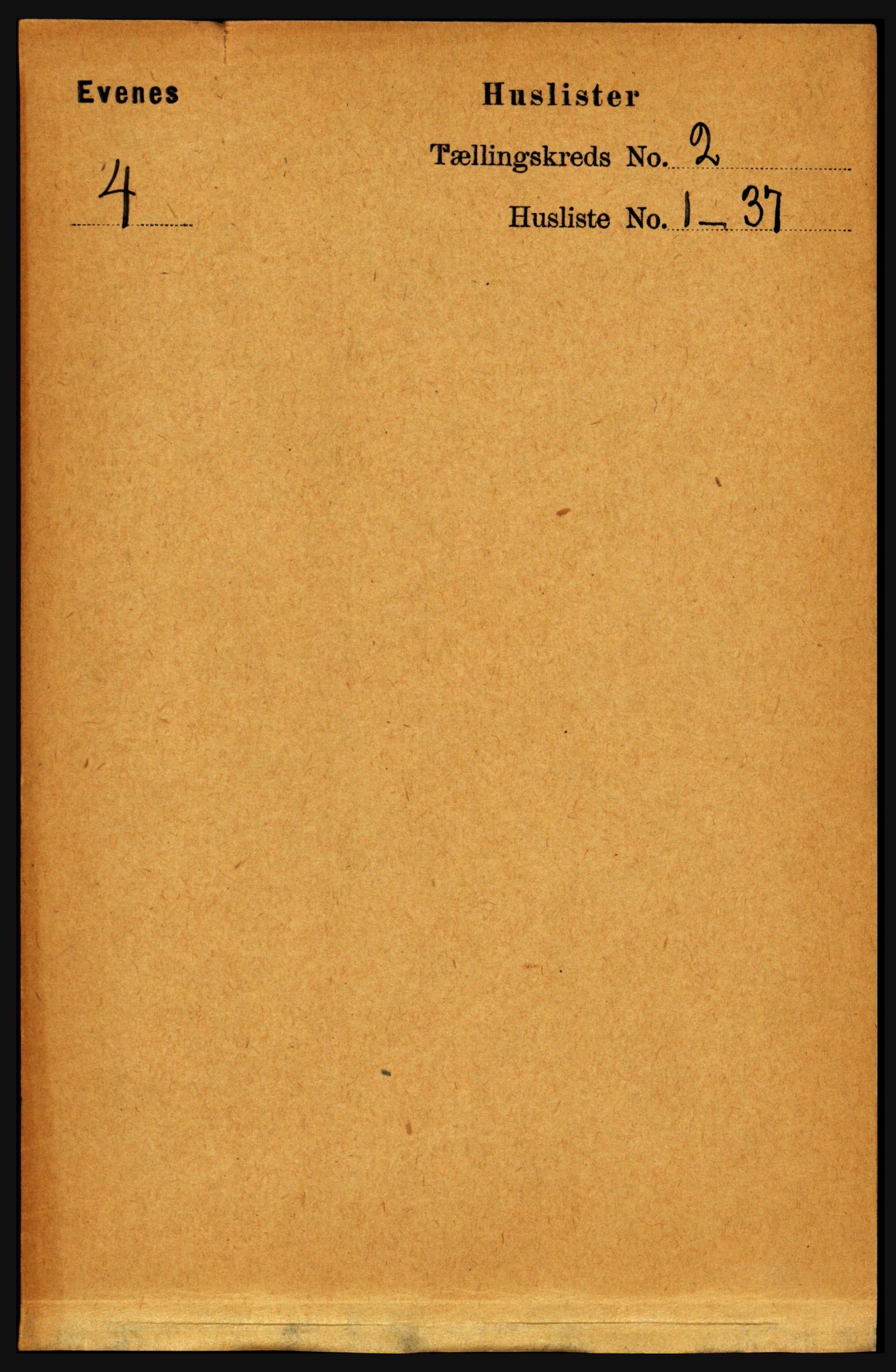 RA, 1891 census for 1853 Evenes, 1891, p. 383