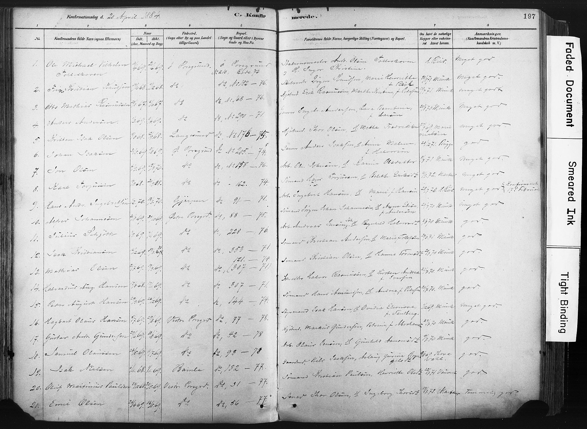 Porsgrunn kirkebøker , SAKO/A-104/F/Fa/L0008: Parish register (official) no. 8, 1878-1895, p. 197
