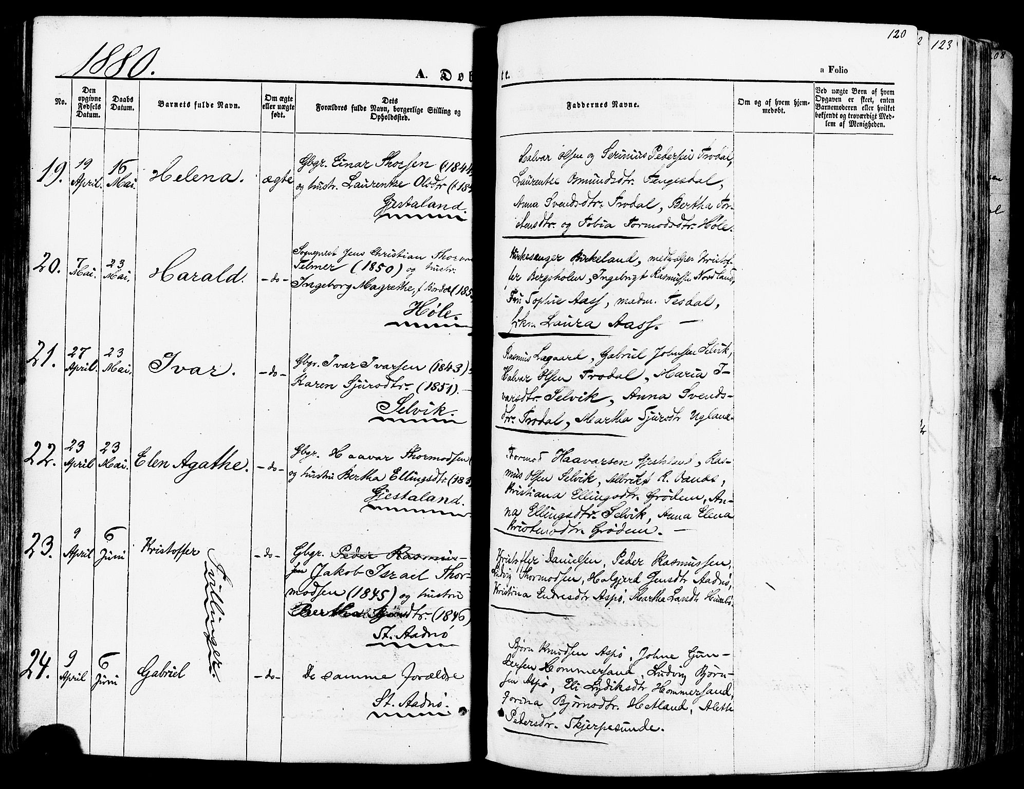 Høgsfjord sokneprestkontor, AV/SAST-A-101624/H/Ha/Haa/L0002: Parish register (official) no. A 2, 1855-1885, p. 120