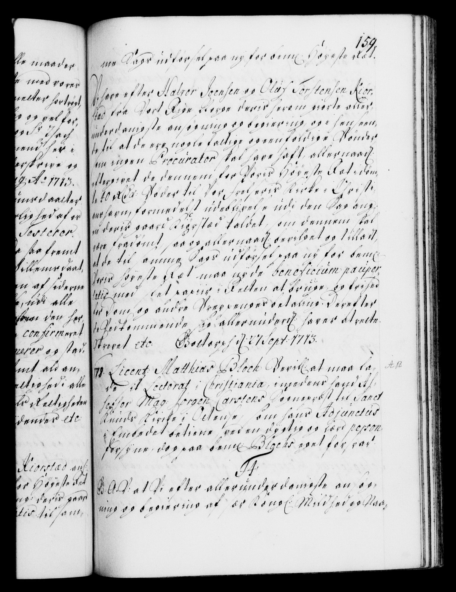 Danske Kanselli 1572-1799, AV/RA-EA-3023/F/Fc/Fca/Fcaa/L0021: Norske registre, 1712-1715, p. 159a