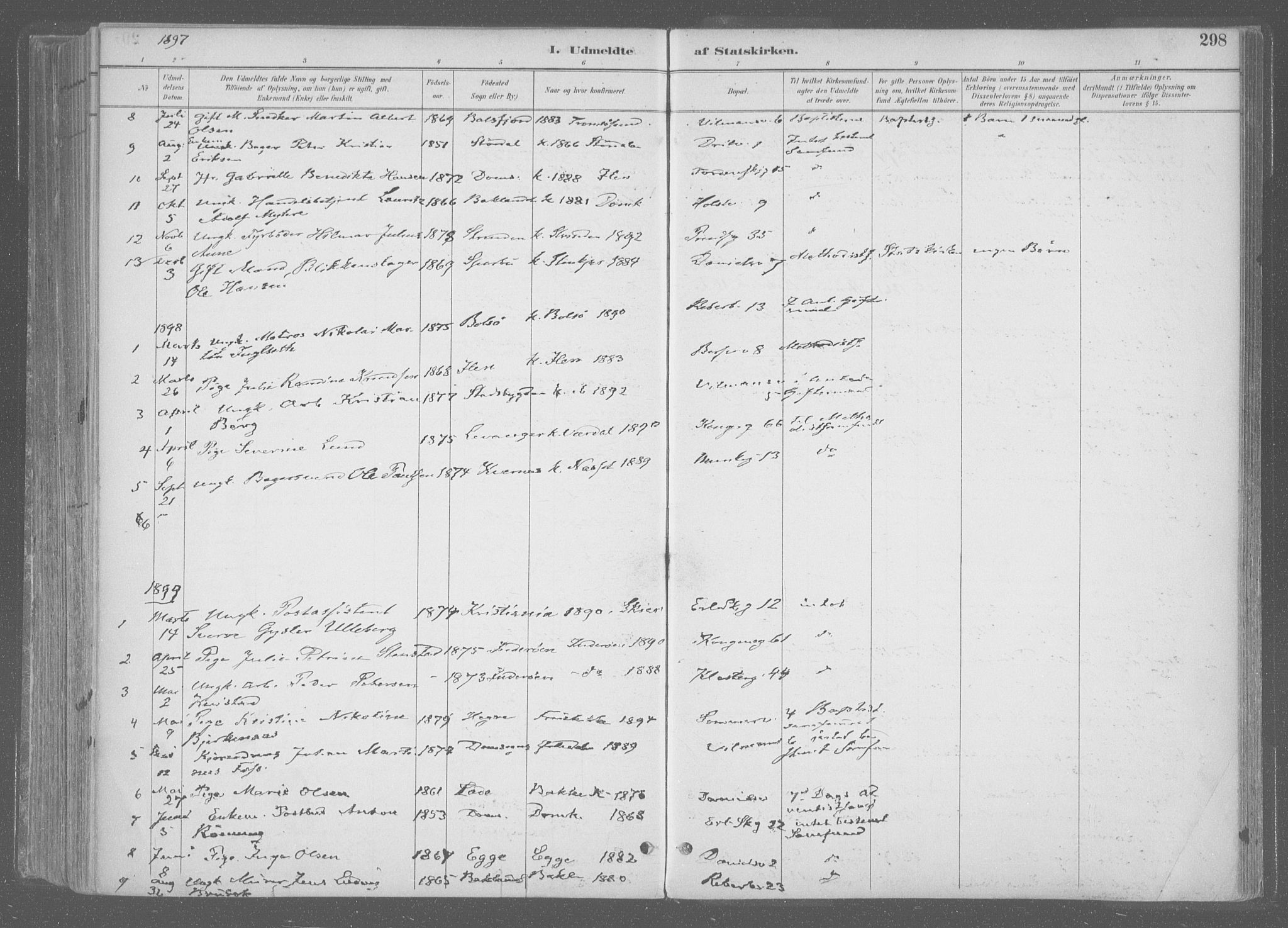 Ministerialprotokoller, klokkerbøker og fødselsregistre - Sør-Trøndelag, AV/SAT-A-1456/601/L0064: Parish register (official) no. 601A31, 1891-1911, p. 298