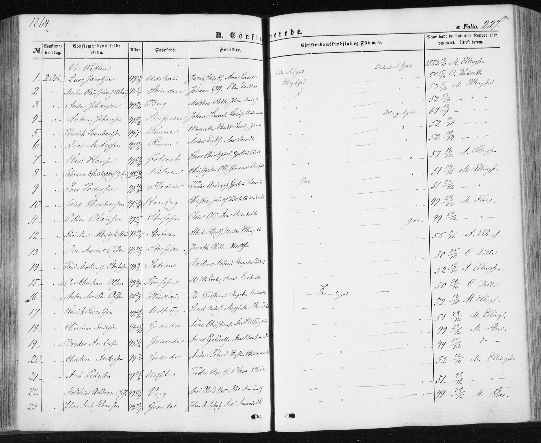 Ministerialprotokoller, klokkerbøker og fødselsregistre - Sør-Trøndelag, SAT/A-1456/659/L0737: Parish register (official) no. 659A07, 1857-1875, p. 227