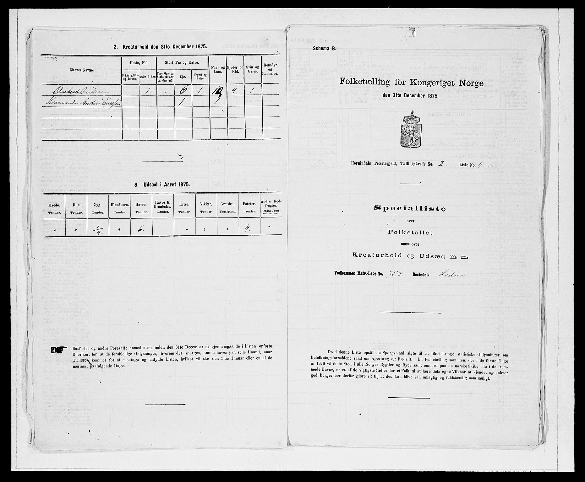 SAB, 1875 Census for 1444P Hornindal, 1875, p. 143