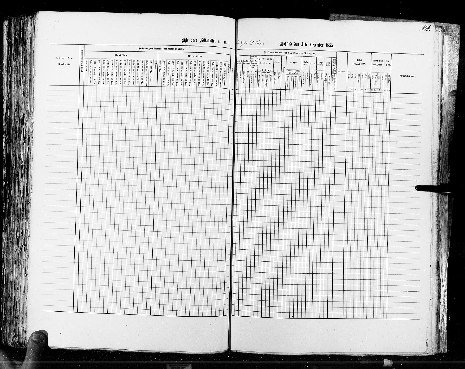 RA, Census 1855, vol. 7: Fredrikshald-Kragerø, 1855, p. 146