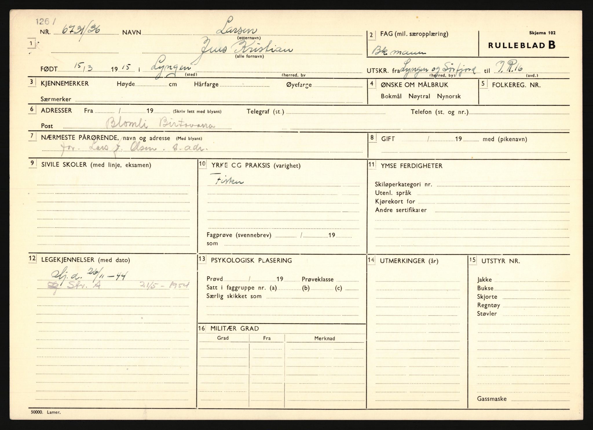 Forsvaret, Troms infanteriregiment nr. 16, AV/RA-RAFA-3146/P/Pa/L0020: Rulleblad for regimentets menige mannskaper, årsklasse 1936, 1936, p. 787