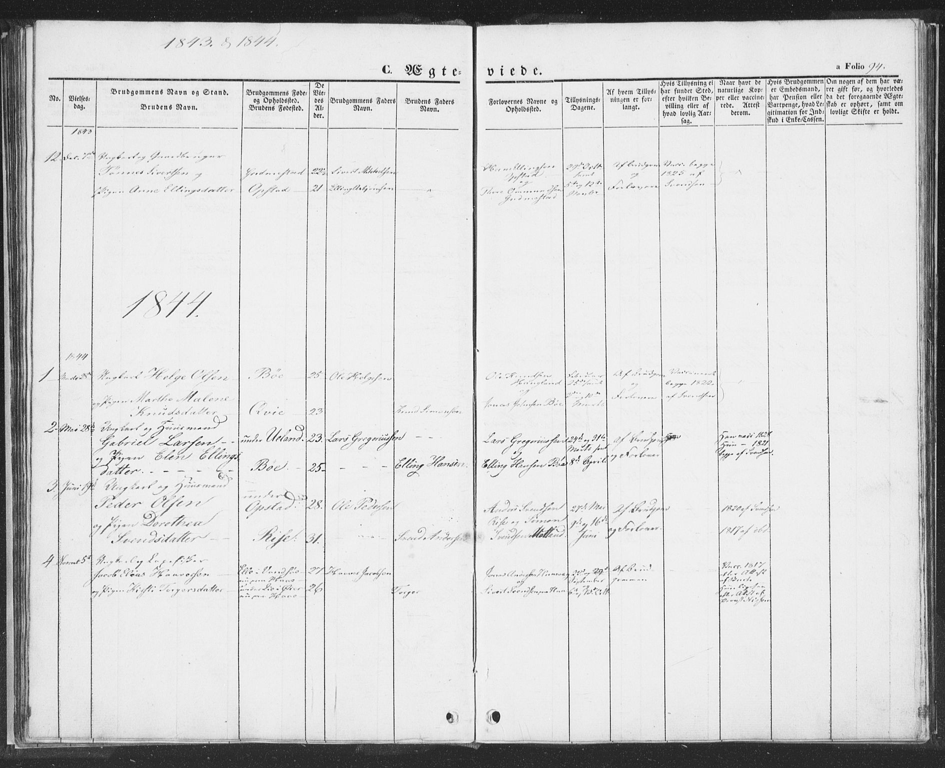 Hå sokneprestkontor, AV/SAST-A-101801/001/30BA/L0006: Parish register (official) no. A 5, 1842-1853, p. 94