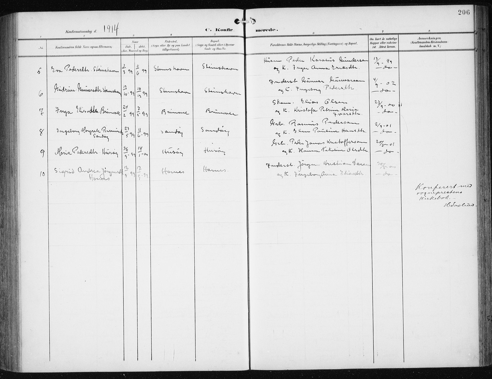 Ministerialprotokoller, klokkerbøker og fødselsregistre - Møre og Romsdal, AV/SAT-A-1454/561/L0733: Parish register (copy) no. 561C03, 1900-1940, p. 206