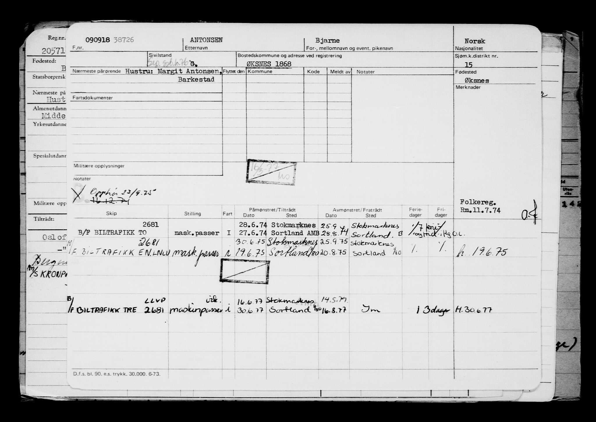 Direktoratet for sjømenn, AV/RA-S-3545/G/Gb/L0162: Hovedkort, 1918, p. 190