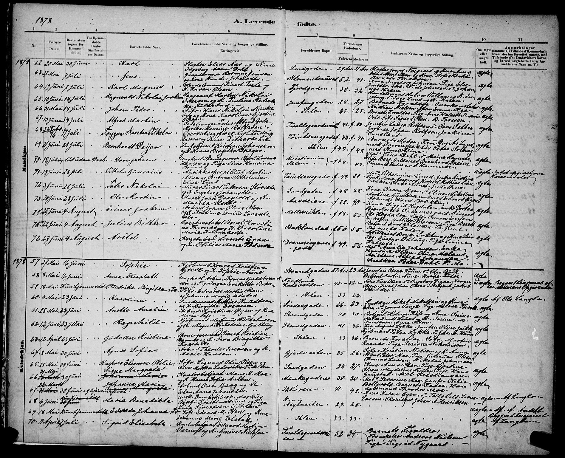 Ministerialprotokoller, klokkerbøker og fødselsregistre - Sør-Trøndelag, AV/SAT-A-1456/602/L0143: Parish register (copy) no. 602C11, 1878-1902