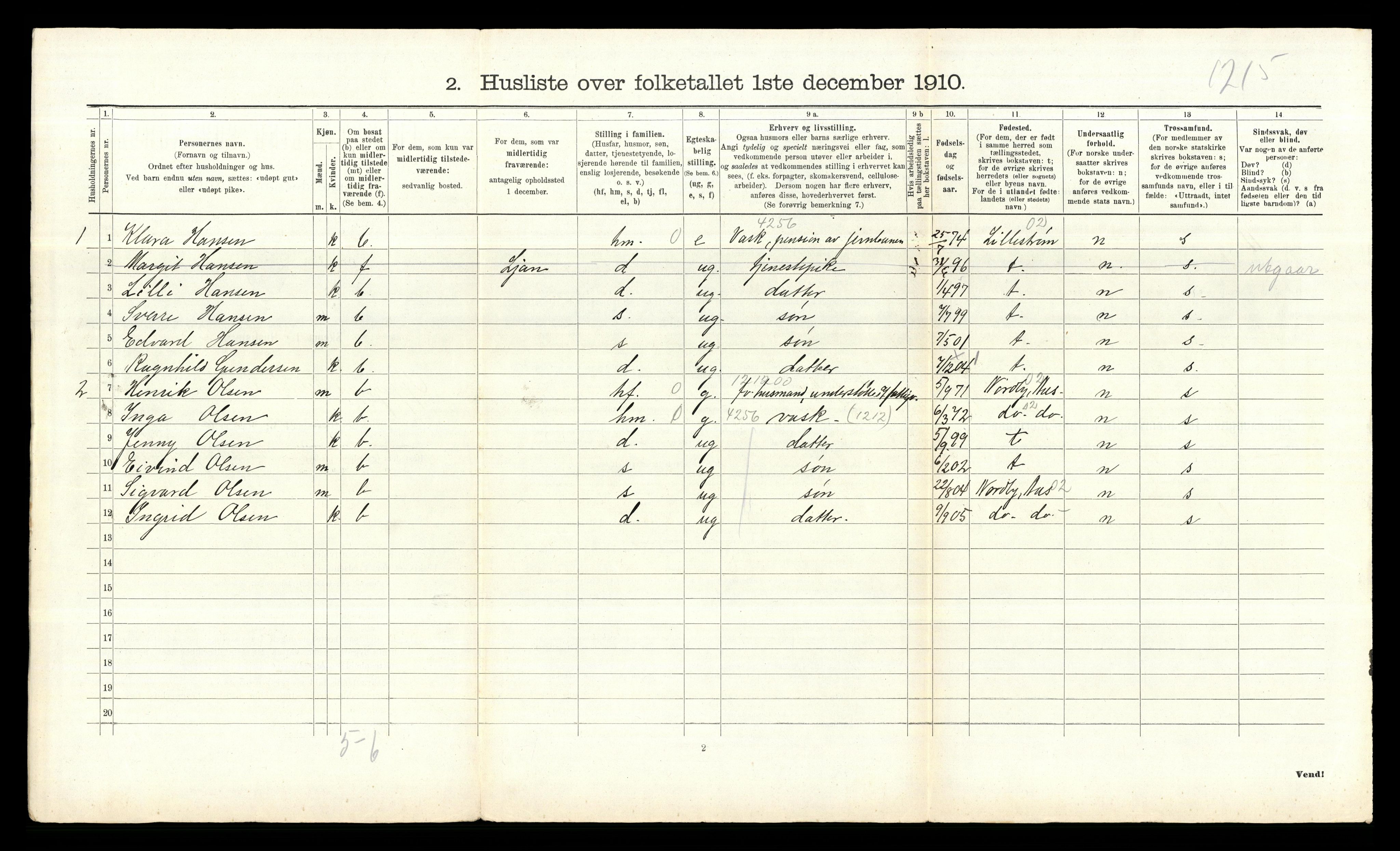 RA, 1910 census for Nesodden, 1910, p. 903