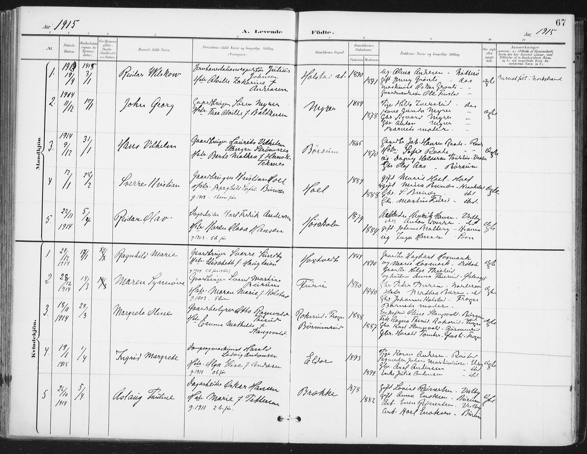 Ås prestekontor Kirkebøker, SAO/A-10894/F/Fa/L0010: Parish register (official) no. I 10, 1900-1918, p. 67