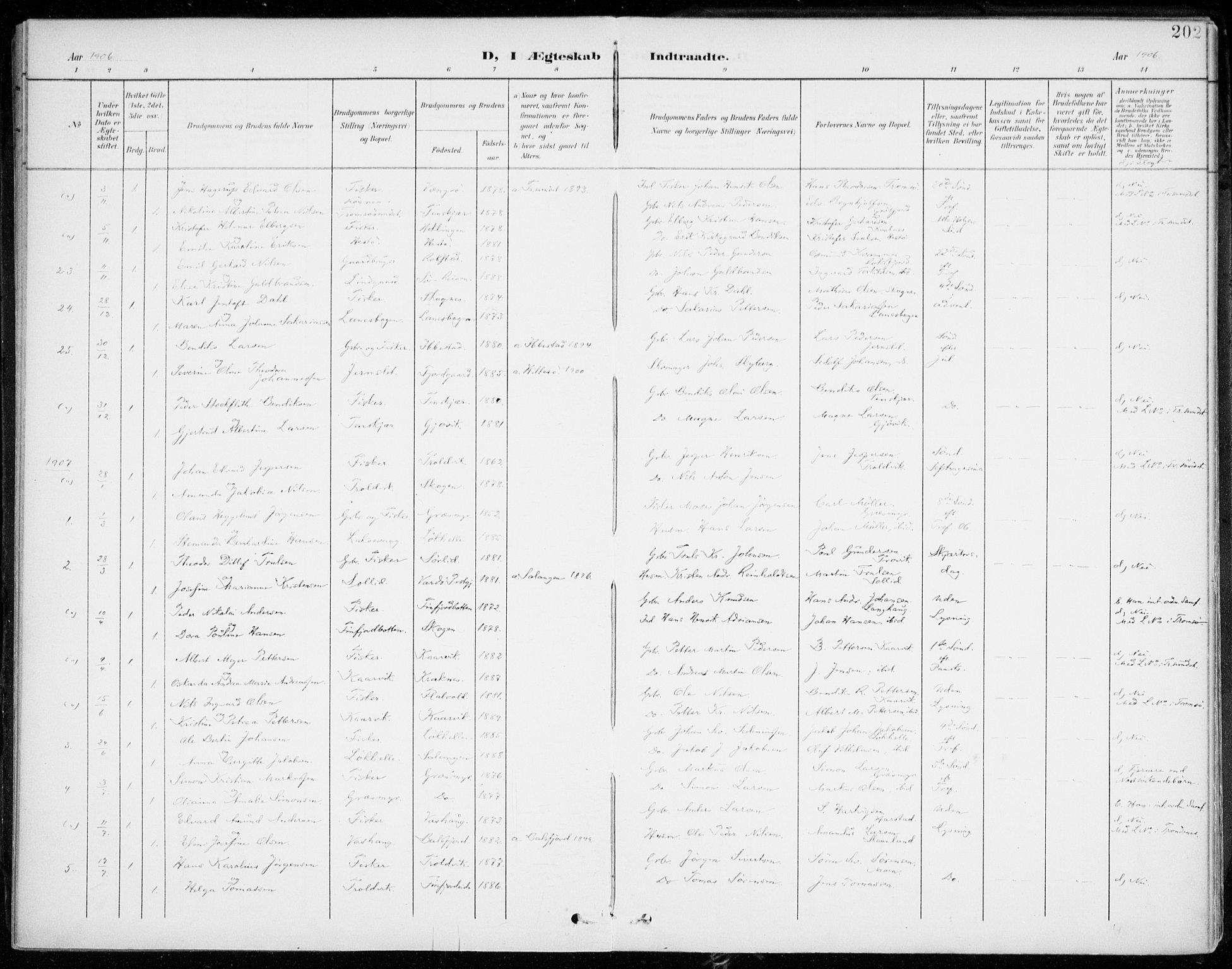 Lenvik sokneprestembete, SATØ/S-1310/H/Ha/Haa/L0014kirke: Parish register (official) no. 14, 1899-1909, p. 202