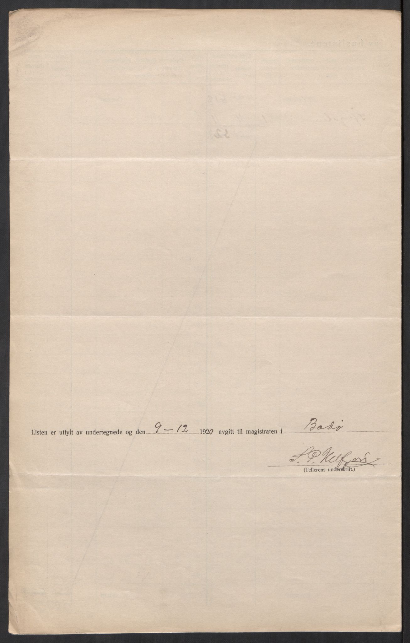 SAT, 1920 census for Bodø, 1920, p. 29