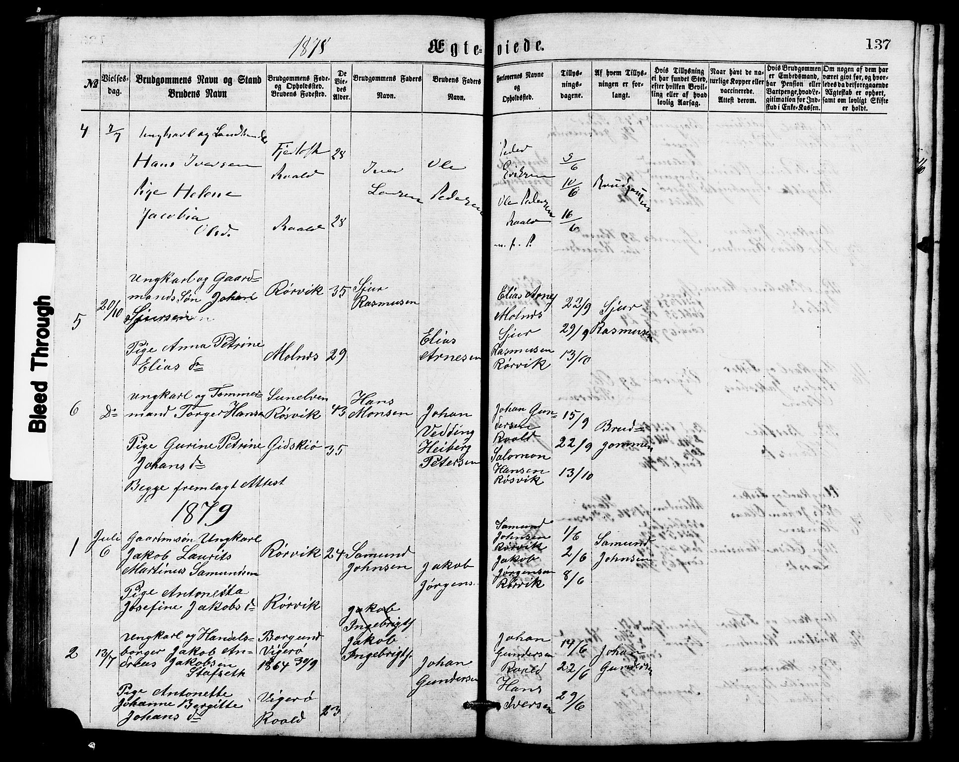 Ministerialprotokoller, klokkerbøker og fødselsregistre - Møre og Romsdal, AV/SAT-A-1454/537/L0521: Parish register (copy) no. 537C02, 1869-1888, p. 137