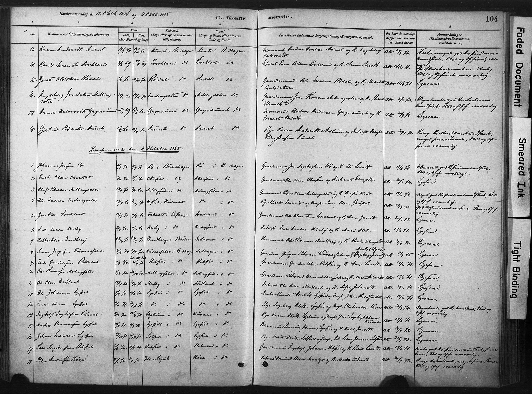 Ministerialprotokoller, klokkerbøker og fødselsregistre - Sør-Trøndelag, SAT/A-1456/667/L0795: Parish register (official) no. 667A03, 1879-1907, p. 104