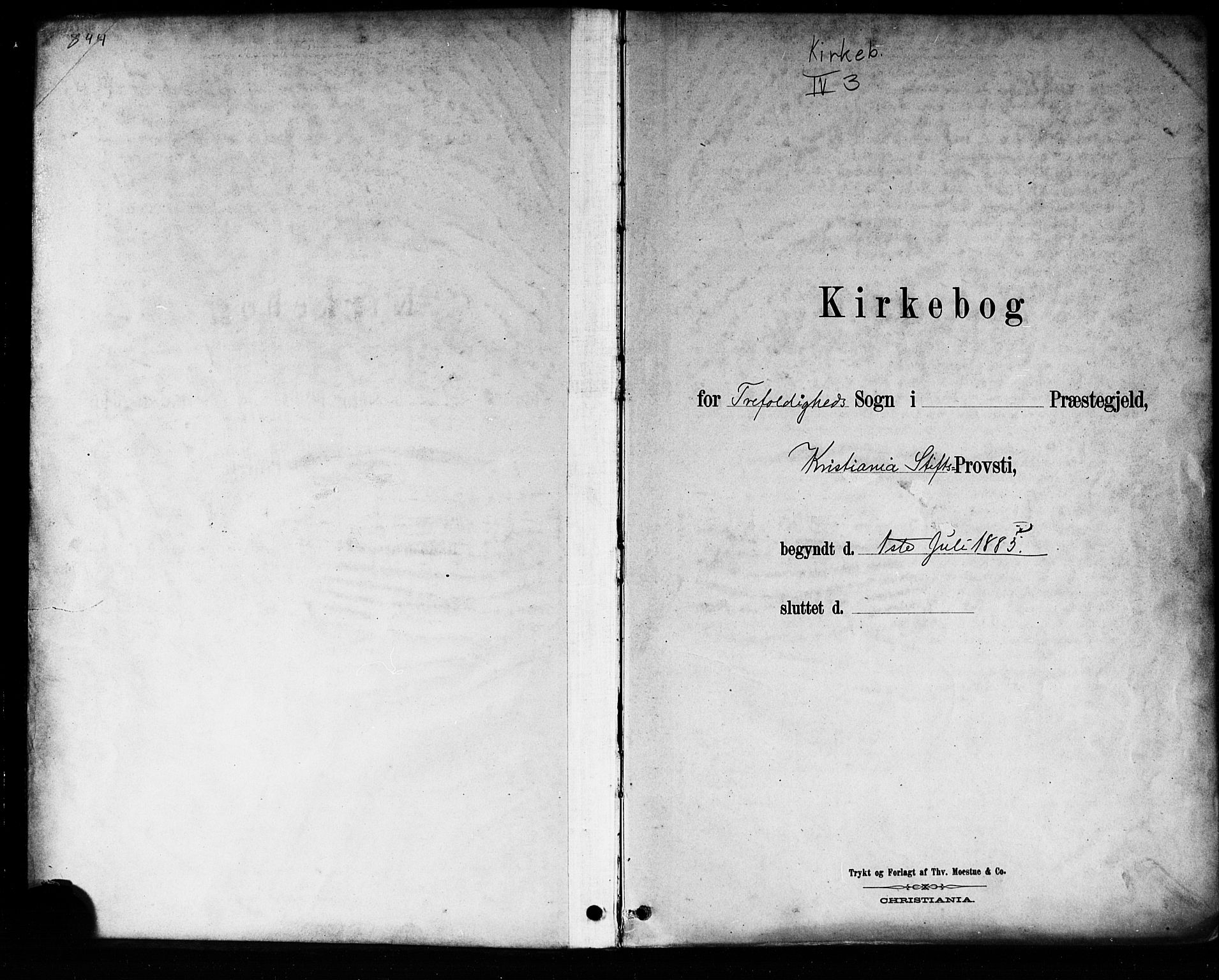 Trefoldighet prestekontor Kirkebøker, AV/SAO-A-10882/F/Fd/L0003: Parish register (official) no. IV 3, 1885-1896