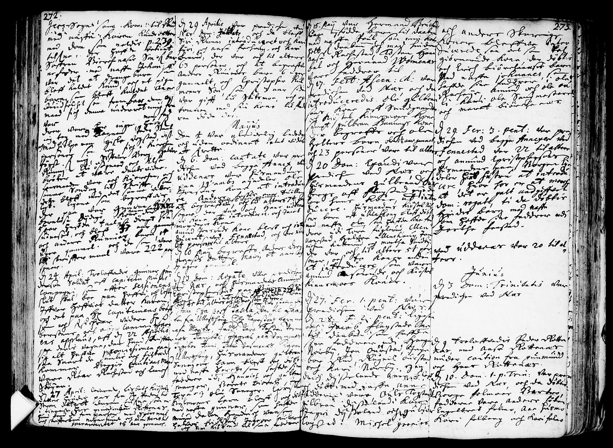 Nes prestekontor Kirkebøker, AV/SAO-A-10410/F/Fa/L0001: Parish register (official) no. I 1, 1689-1716, p. 272-273