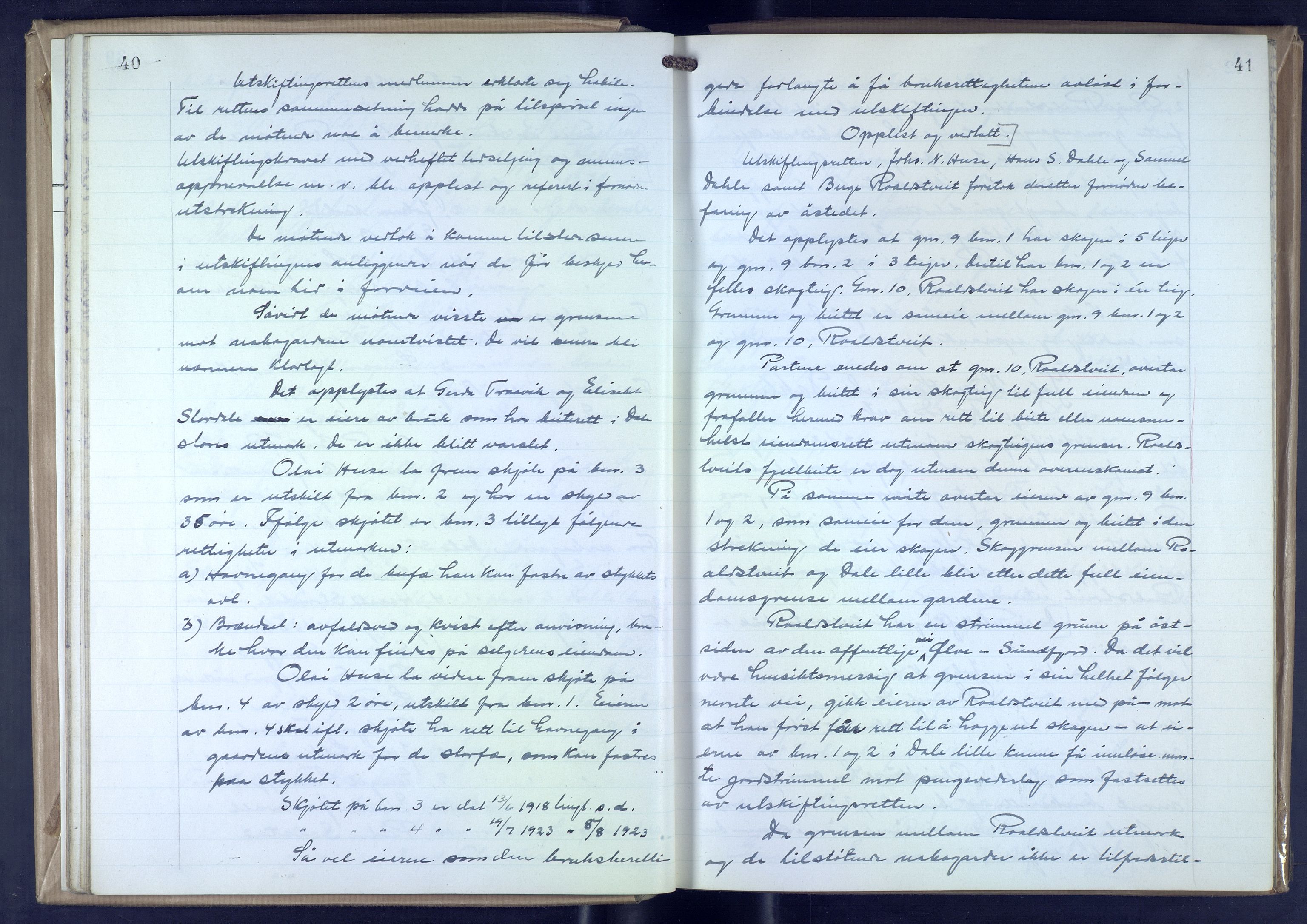 Hordaland jordskiftedøme - VII Indre Sunnhordland jordskiftedistrikt, AV/SAB-A-7401/A/Aa/L0025: Forhandlingsprotokoll, 1946-1952, p. 40-41