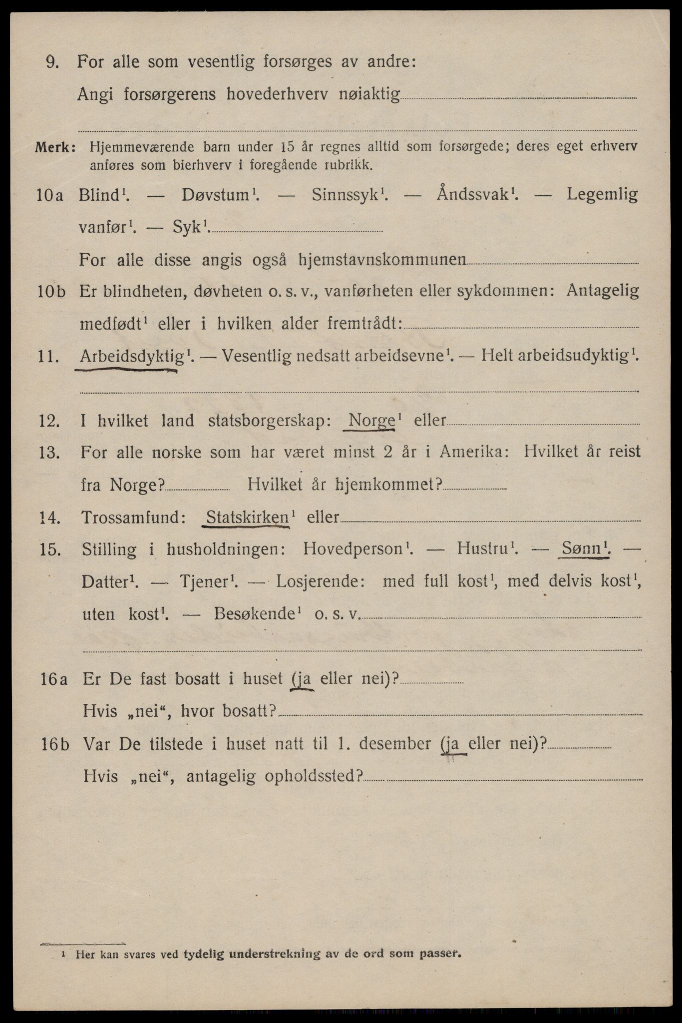 SAST, 1920 census for Erfjord, 1920, p. 1276