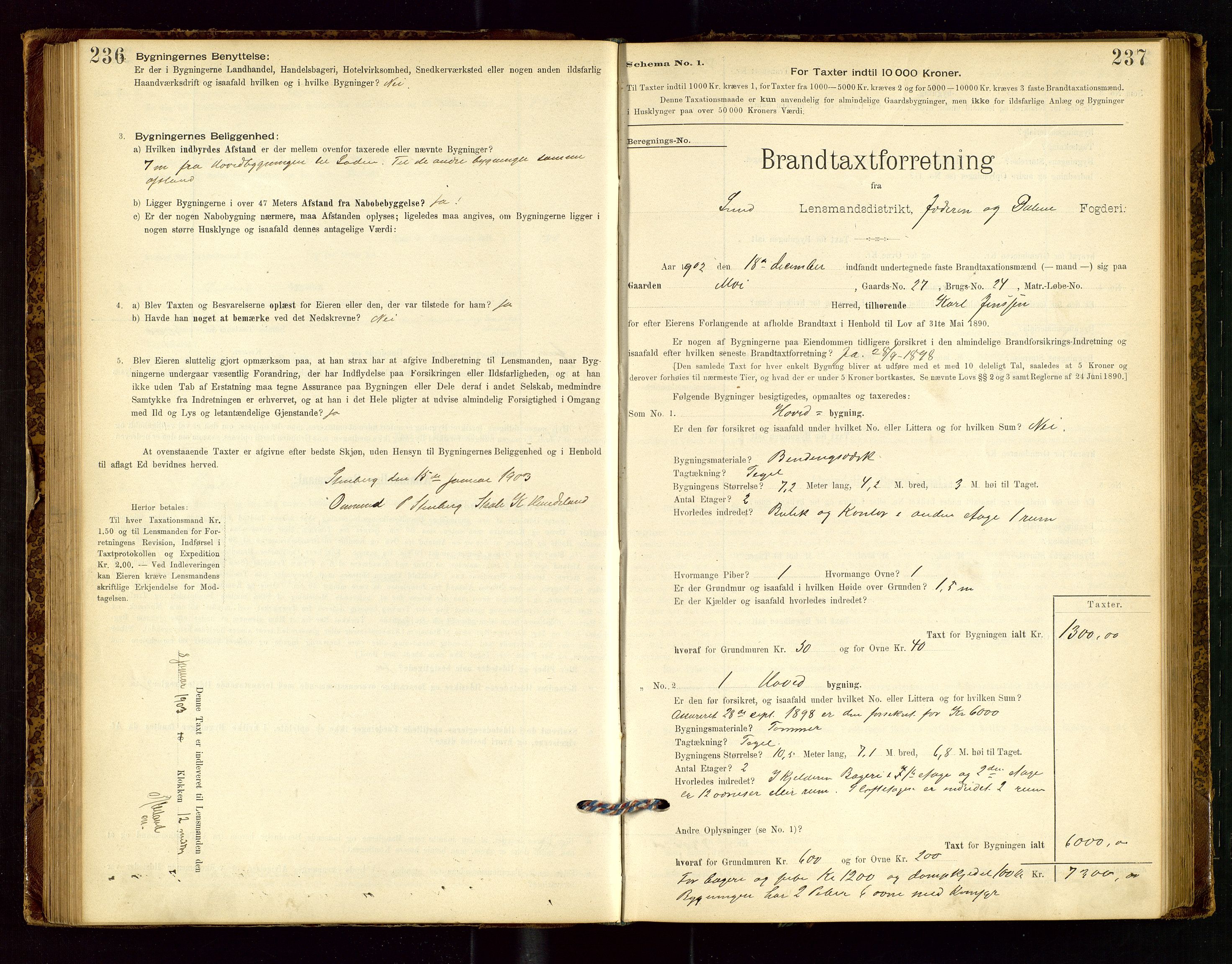 Lund lensmannskontor, AV/SAST-A-100303/Gob/L0001: "Brandtakstprotokol", 1894-1907, p. 236-237