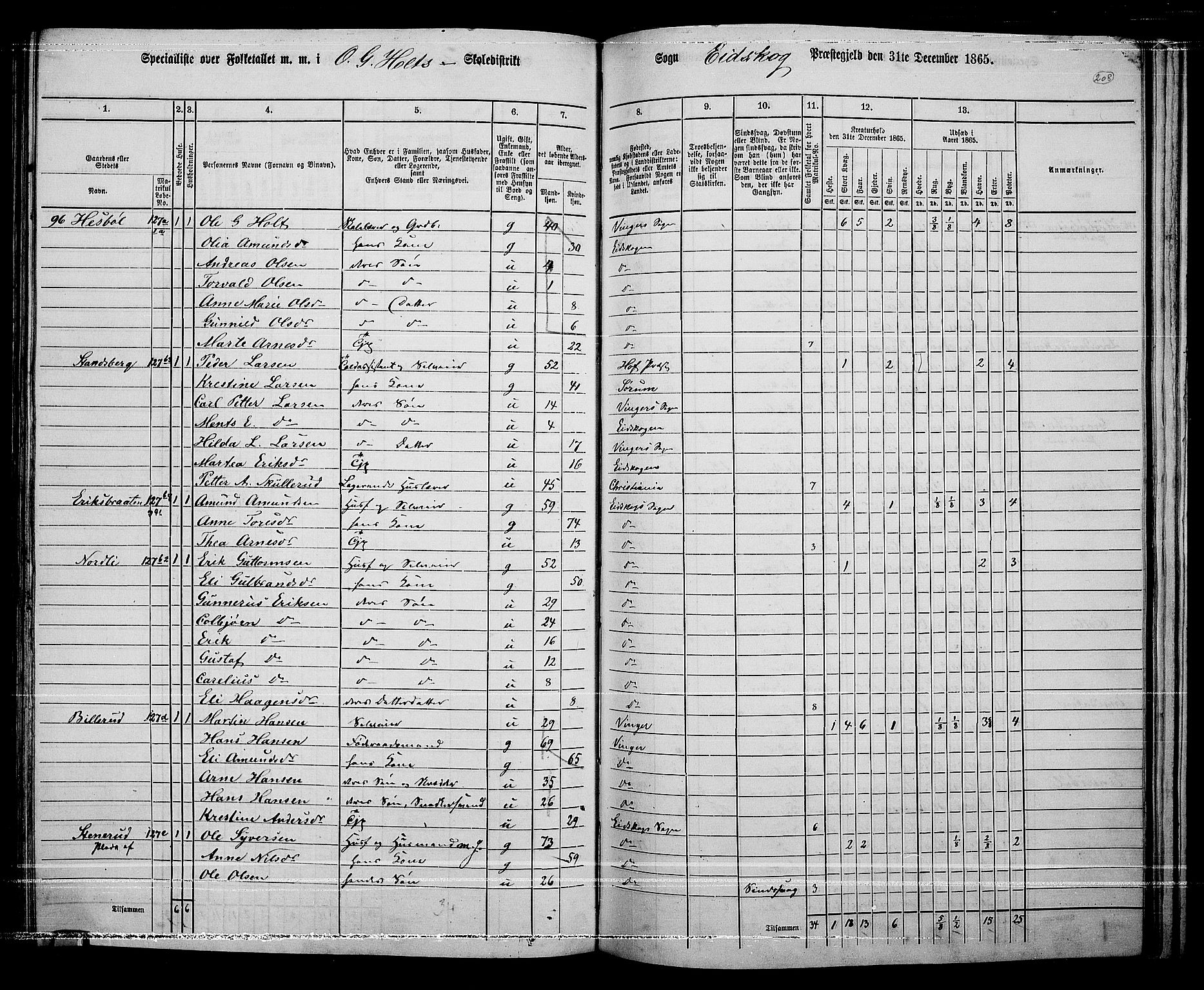 RA, 1865 census for Eidskog, 1865, p. 186