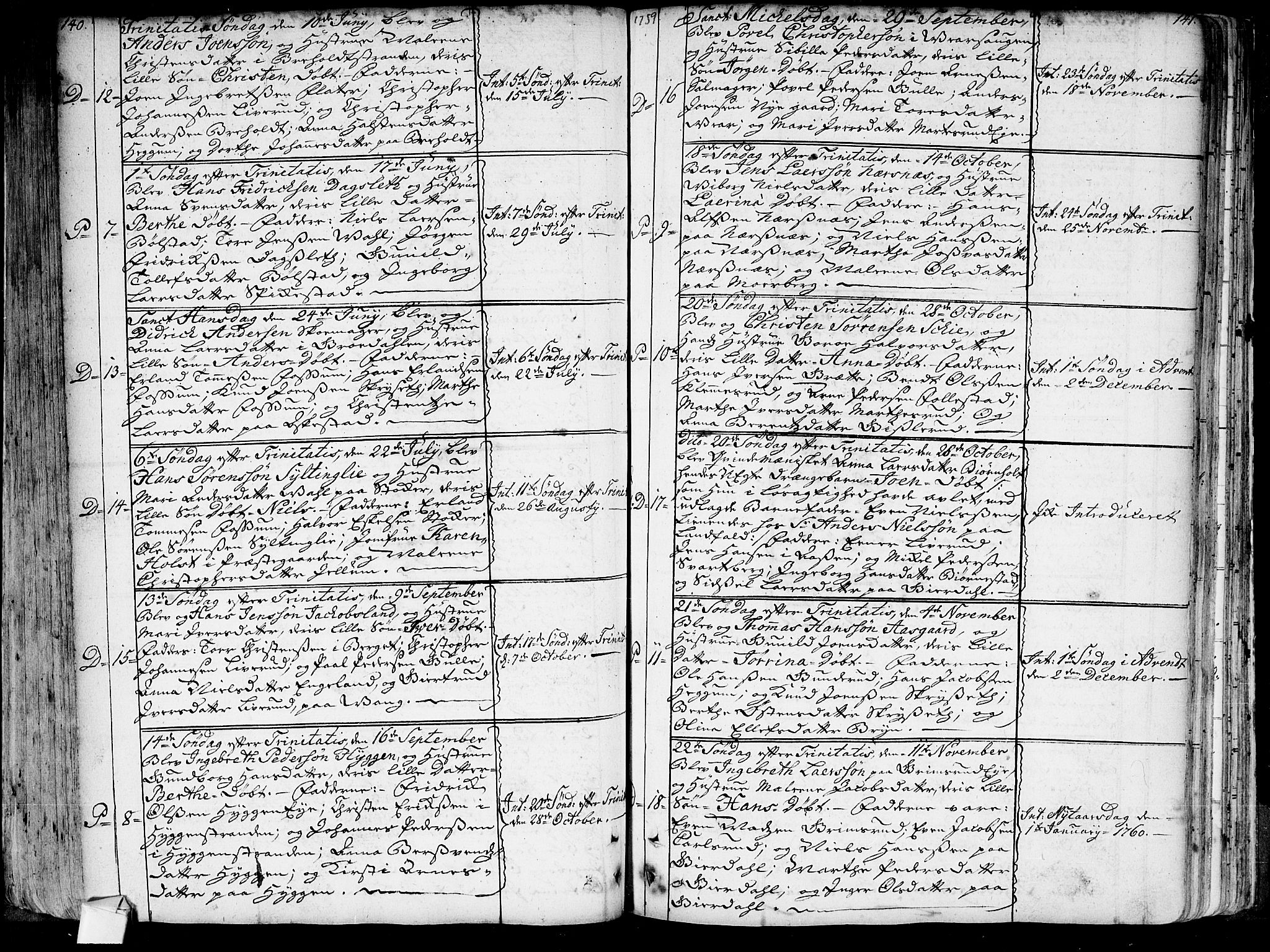 Røyken kirkebøker, SAKO/A-241/G/Ga/L0001: Parish register (copy) no. 1, 1740-1768, p. 140-141