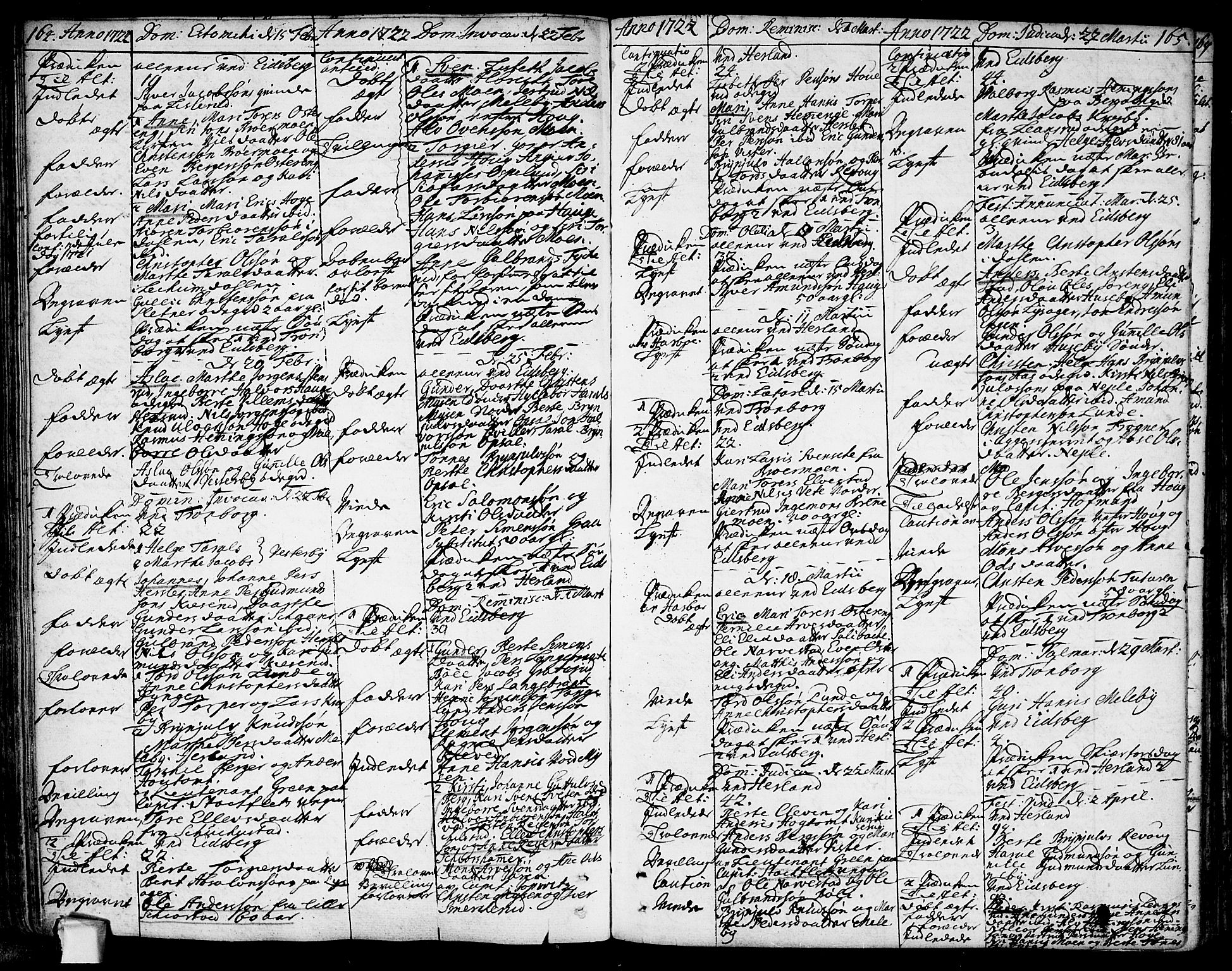 Eidsberg prestekontor Kirkebøker, SAO/A-10905/F/Fa/L0001: Parish register (official) no. I 1, 1710-1730, p. 164-165