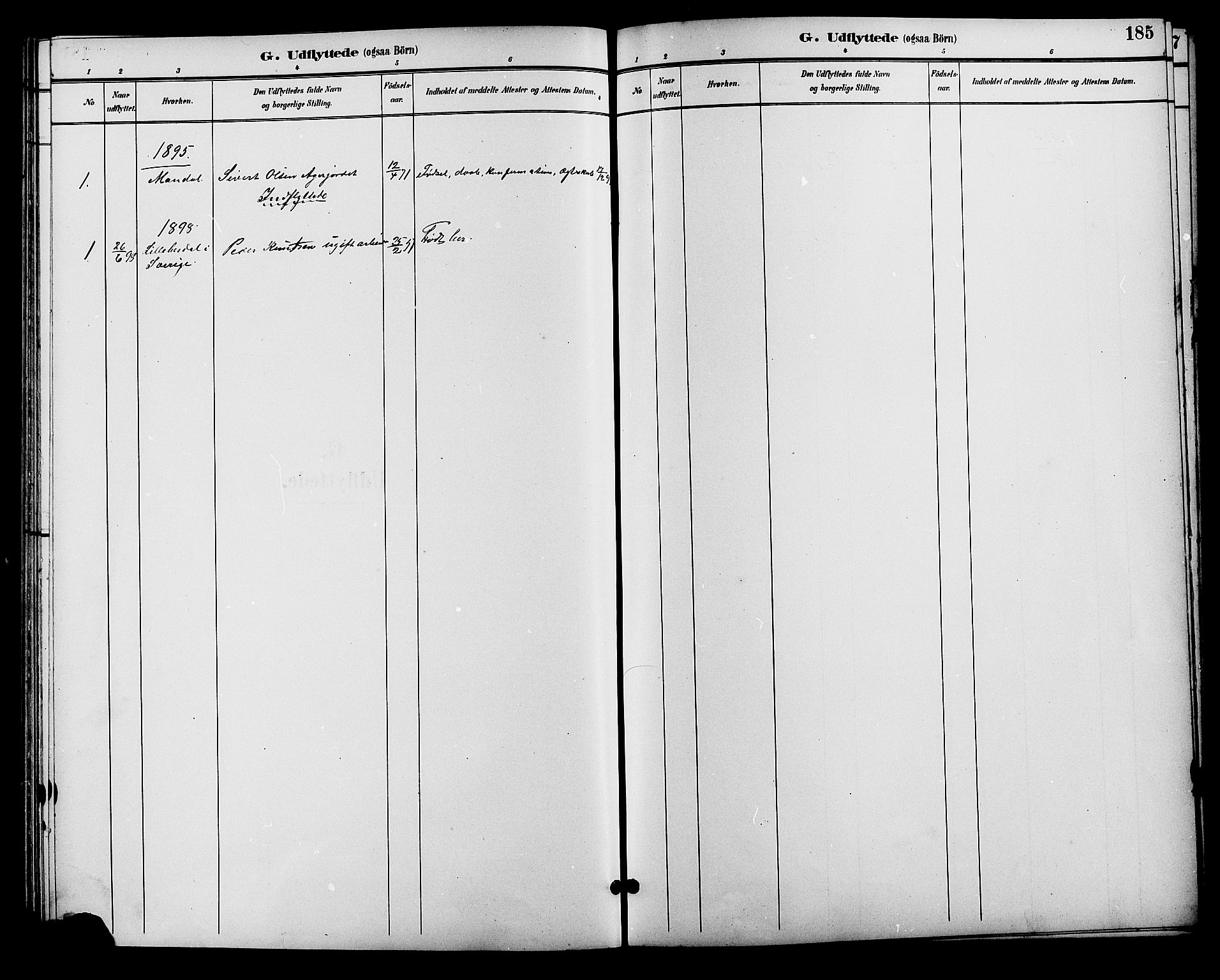 Alvdal prestekontor, SAH/PREST-060/H/Ha/Hab/L0004: Parish register (copy) no. 4, 1894-1910, p. 185