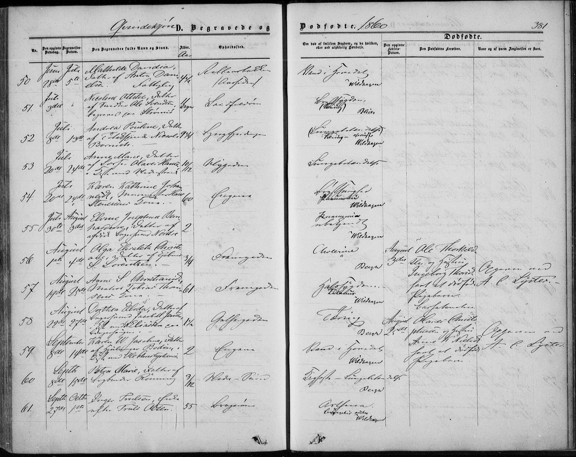 Bragernes kirkebøker, SAKO/A-6/F/Fb/L0003: Parish register (official) no. II 3, 1860-1868, p. 381
