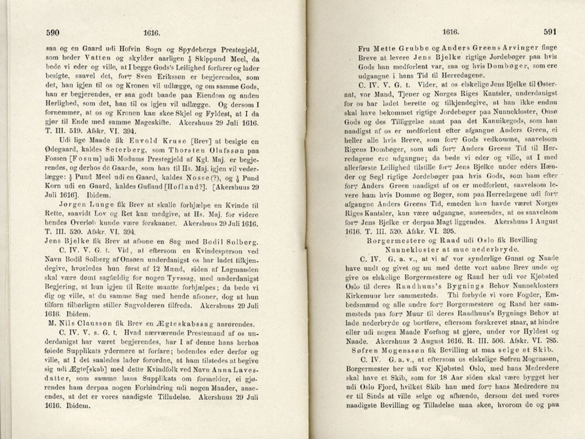 Publikasjoner utgitt av Det Norske Historiske Kildeskriftfond, PUBL/-/-/-: Norske Rigs-Registranter, bind 4, 1603-1618, p. 590-591