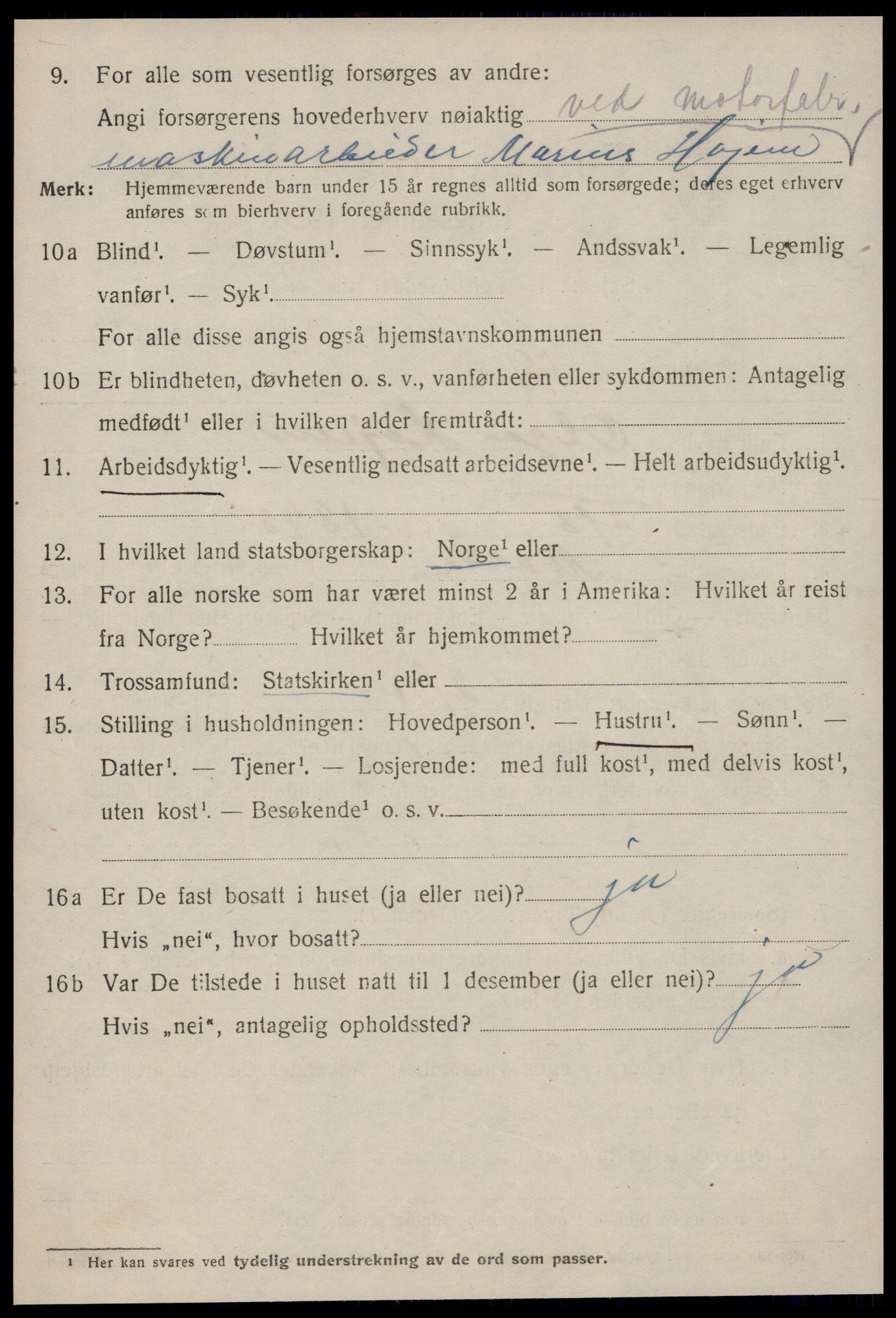 SAT, 1920 census for Molde, 1920, p. 7010