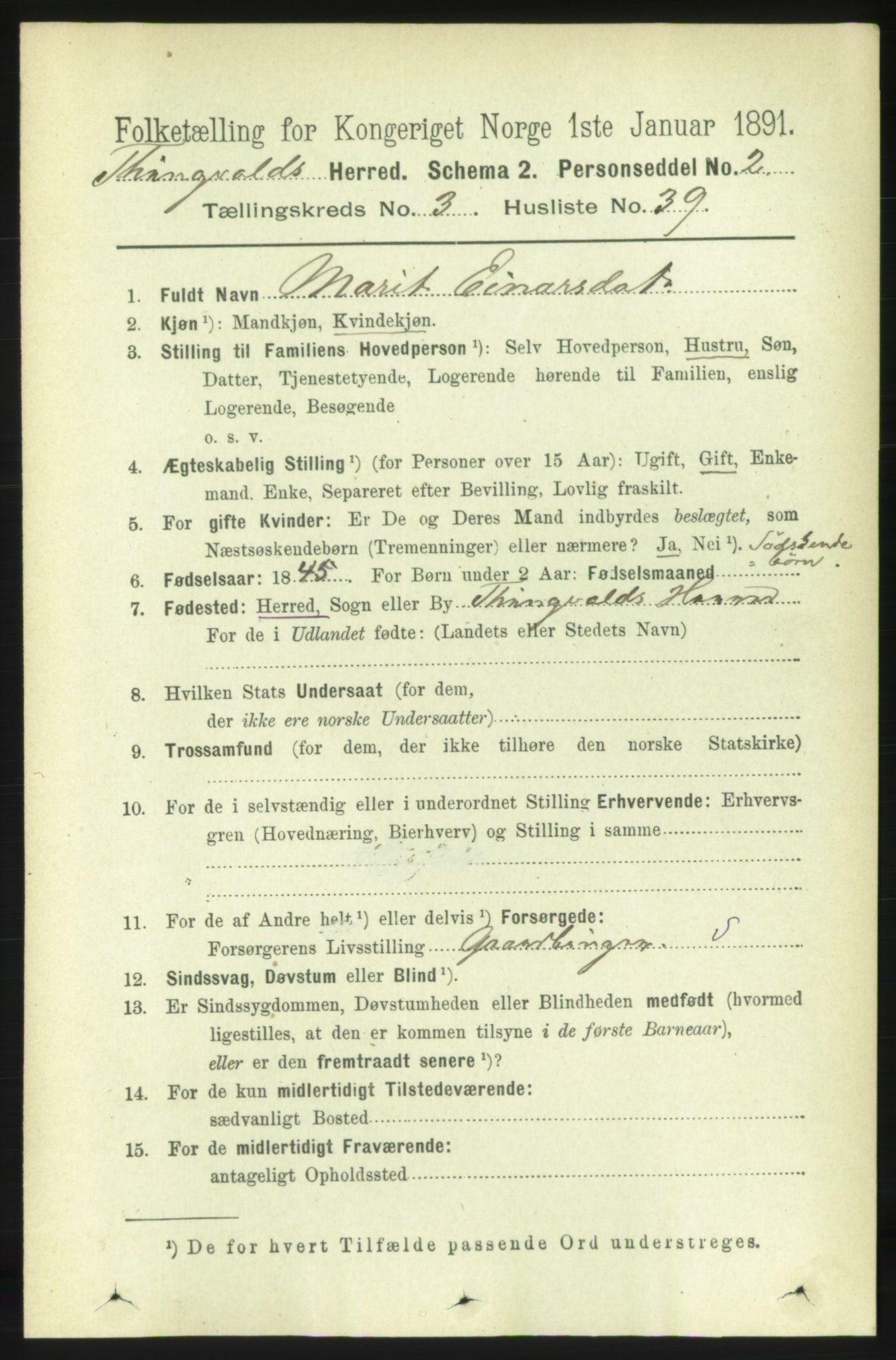 RA, 1891 census for 1560 Tingvoll, 1891, p. 1270