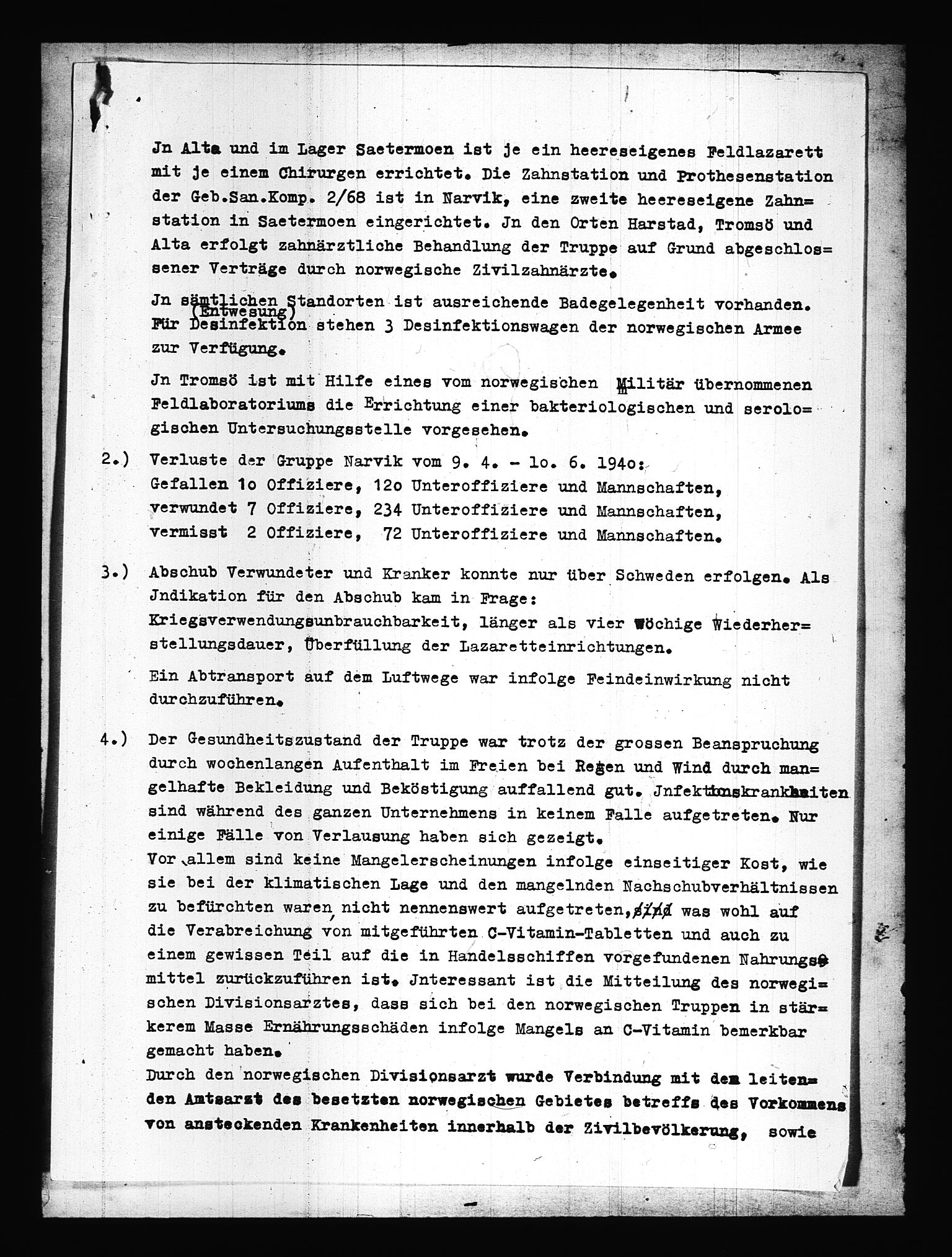 Documents Section, RA/RAFA-2200/V/L0086: Amerikansk mikrofilm "Captured German Documents".
Box No. 725.  FKA jnr. 601/1954., 1940, p. 284