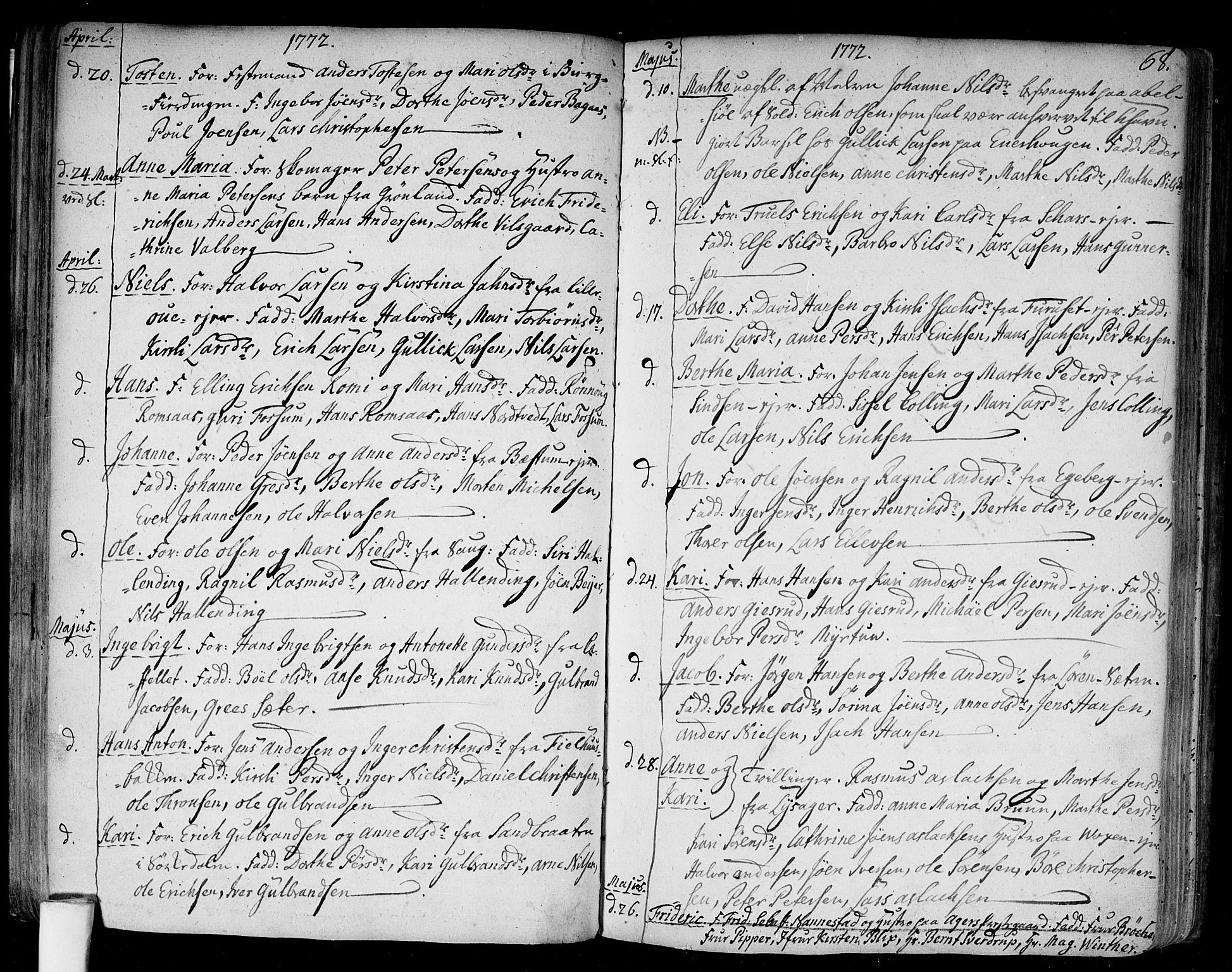 Aker prestekontor kirkebøker, SAO/A-10861/F/L0009: Parish register (official) no. 9, 1765-1785, p. 68