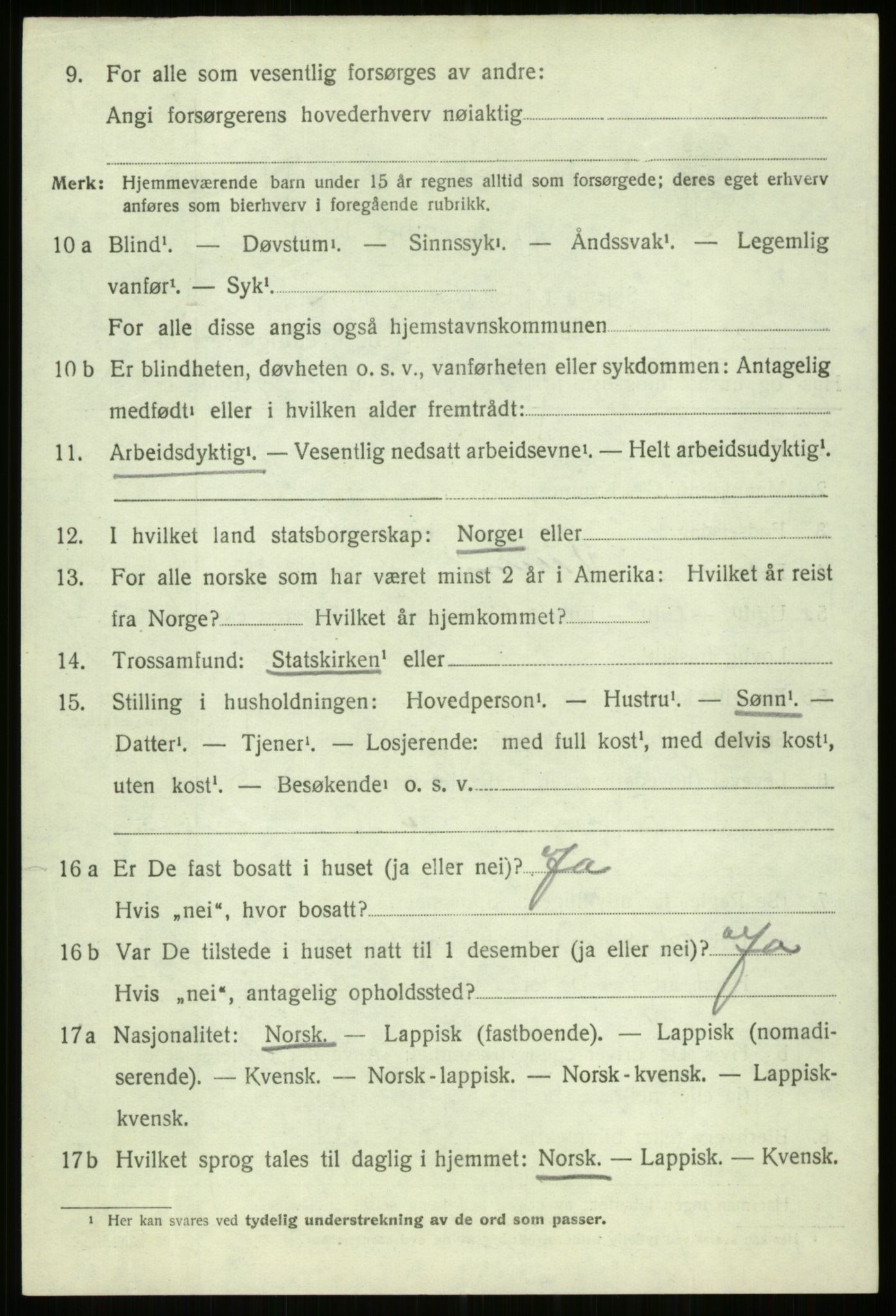 SATØ, 1920 census for Trondenes, 1920, p. 22182