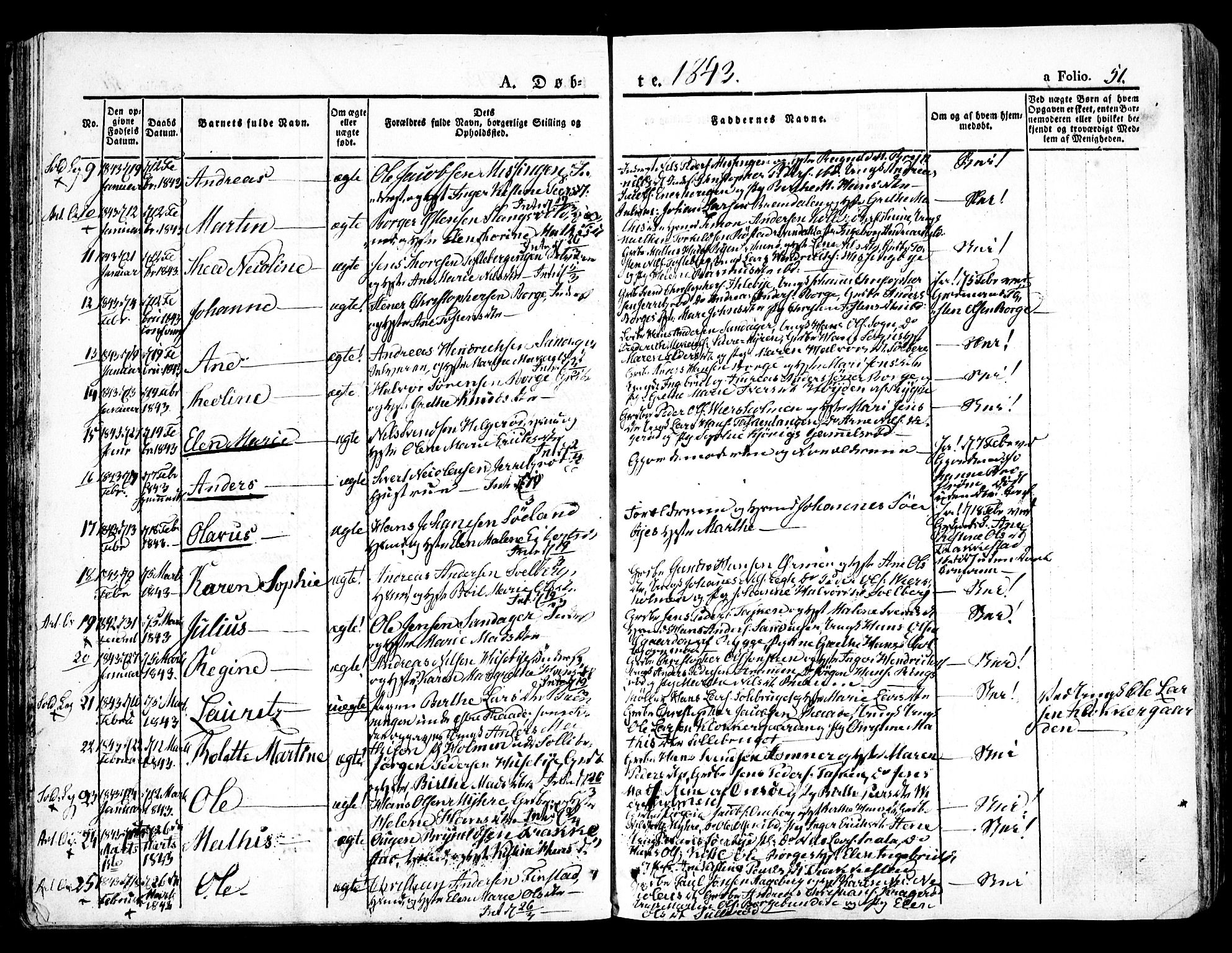 Råde prestekontor kirkebøker, AV/SAO-A-2009/F/Fa/L0005: Parish register (official) no. 5, 1830-1853, p. 51