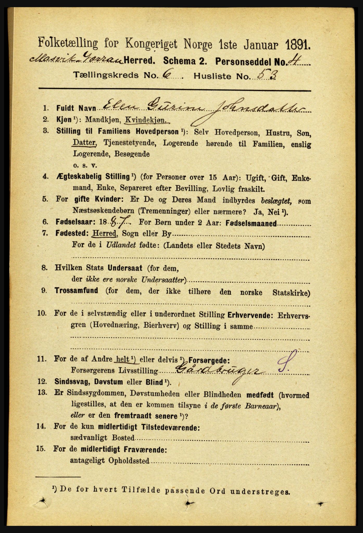 RA, 1891 census for 1723 Mosvik og Verran, 1891, p. 2835