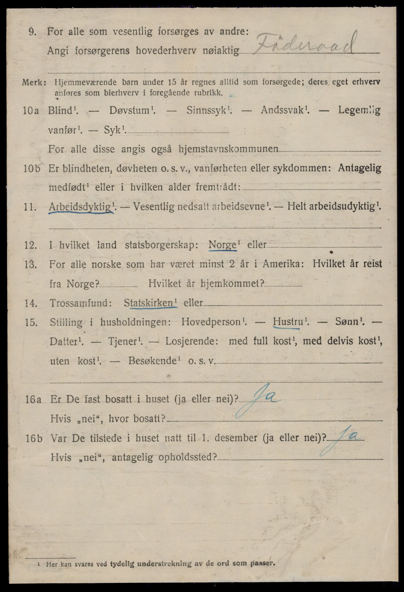 SAT, 1920 census for Borgund, 1920, p. 16513