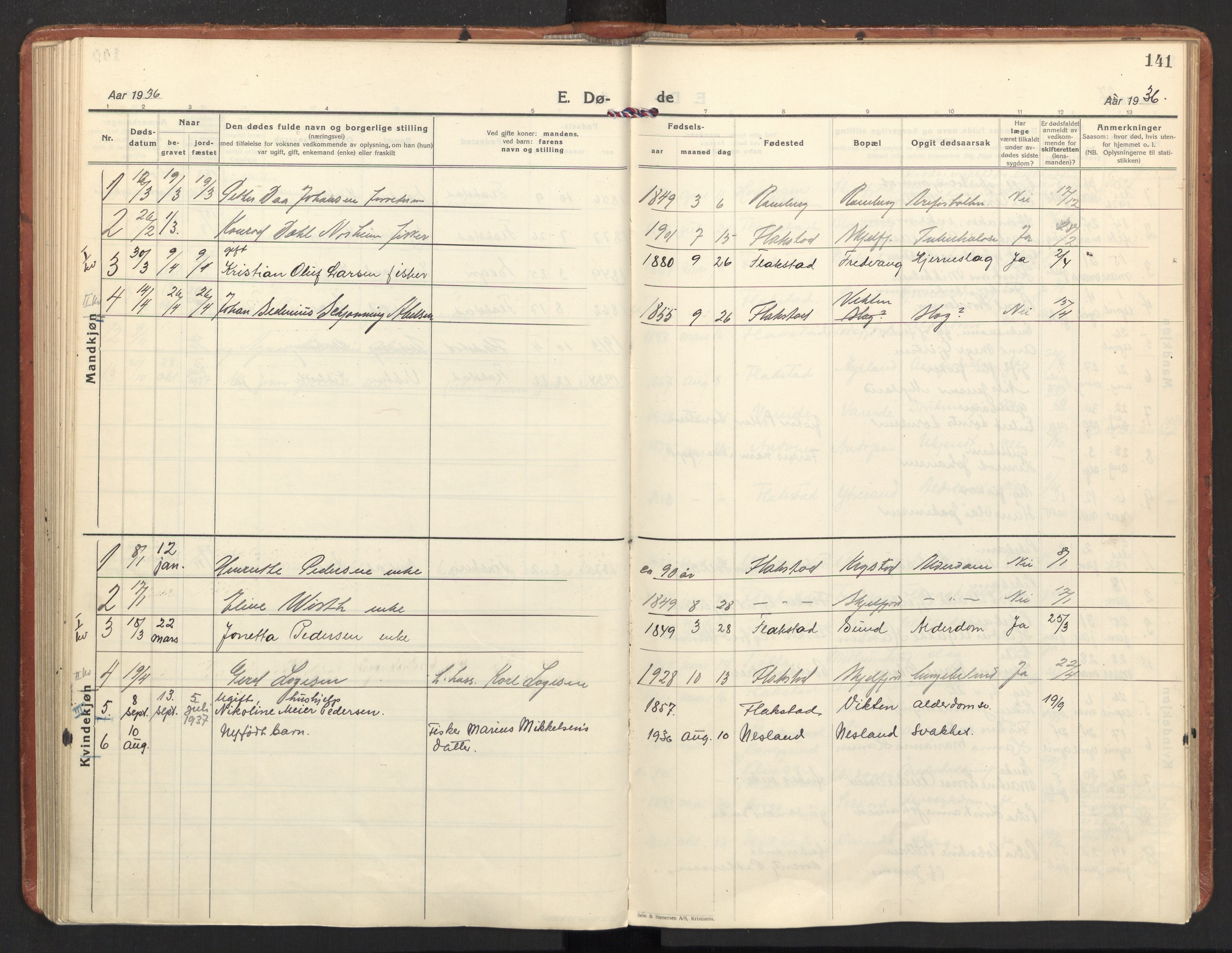 Ministerialprotokoller, klokkerbøker og fødselsregistre - Nordland, AV/SAT-A-1459/885/L1211: Parish register (official) no. 885A11, 1927-1938, p. 141