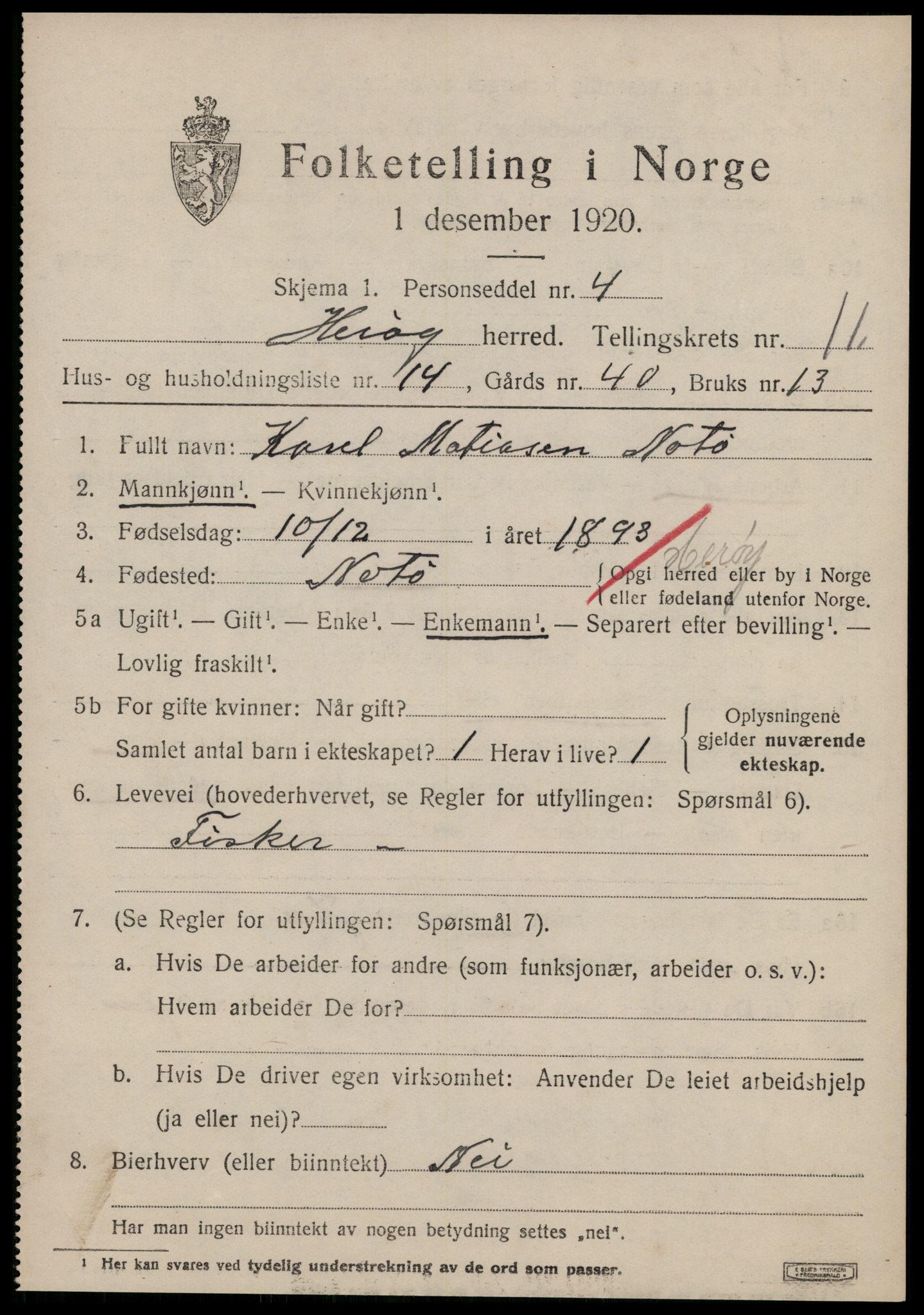 SAT, 1920 census for Herøy (MR), 1920, p. 7255