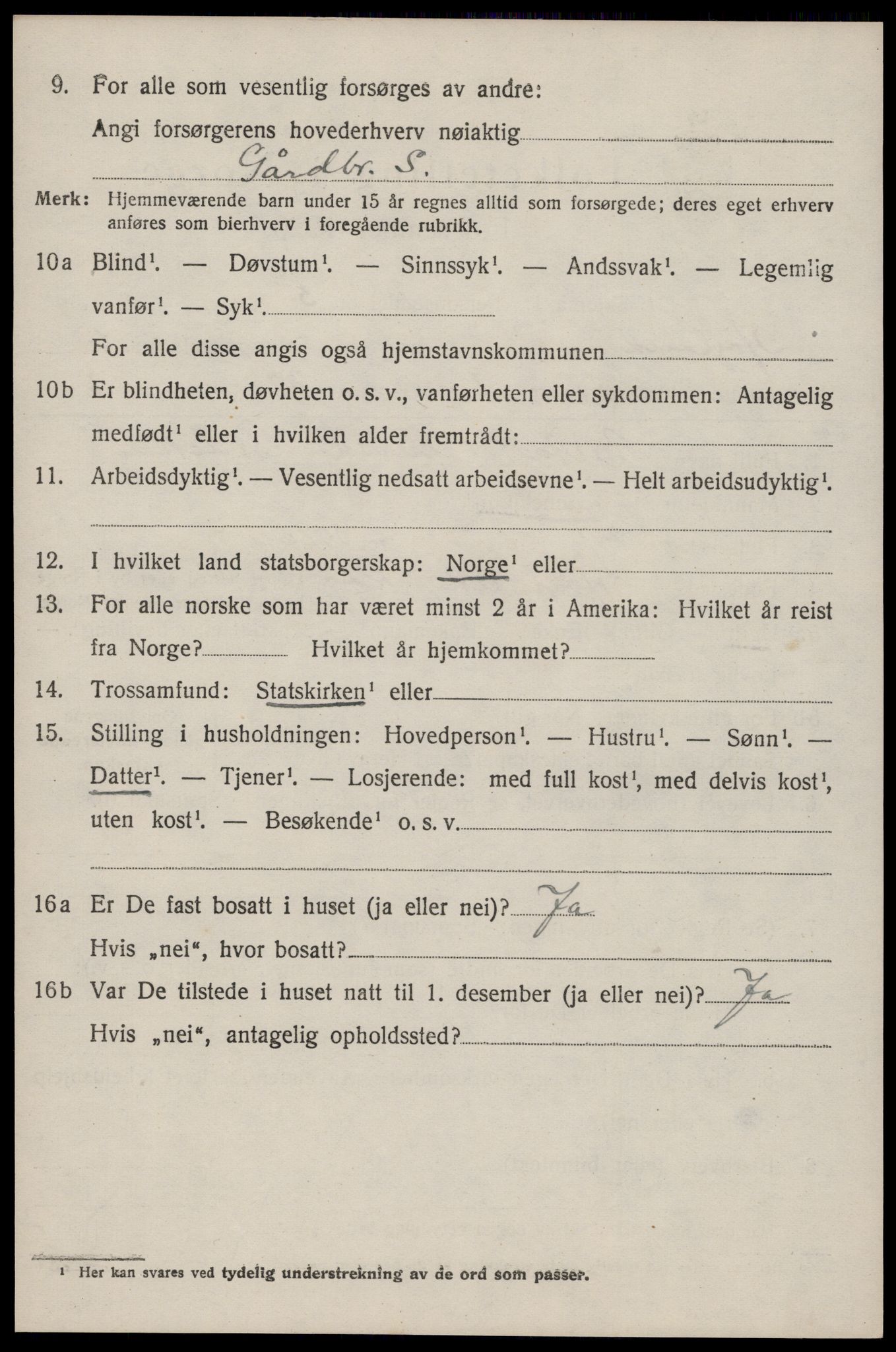 SAST, 1920 census for Høyland, 1920, p. 4273