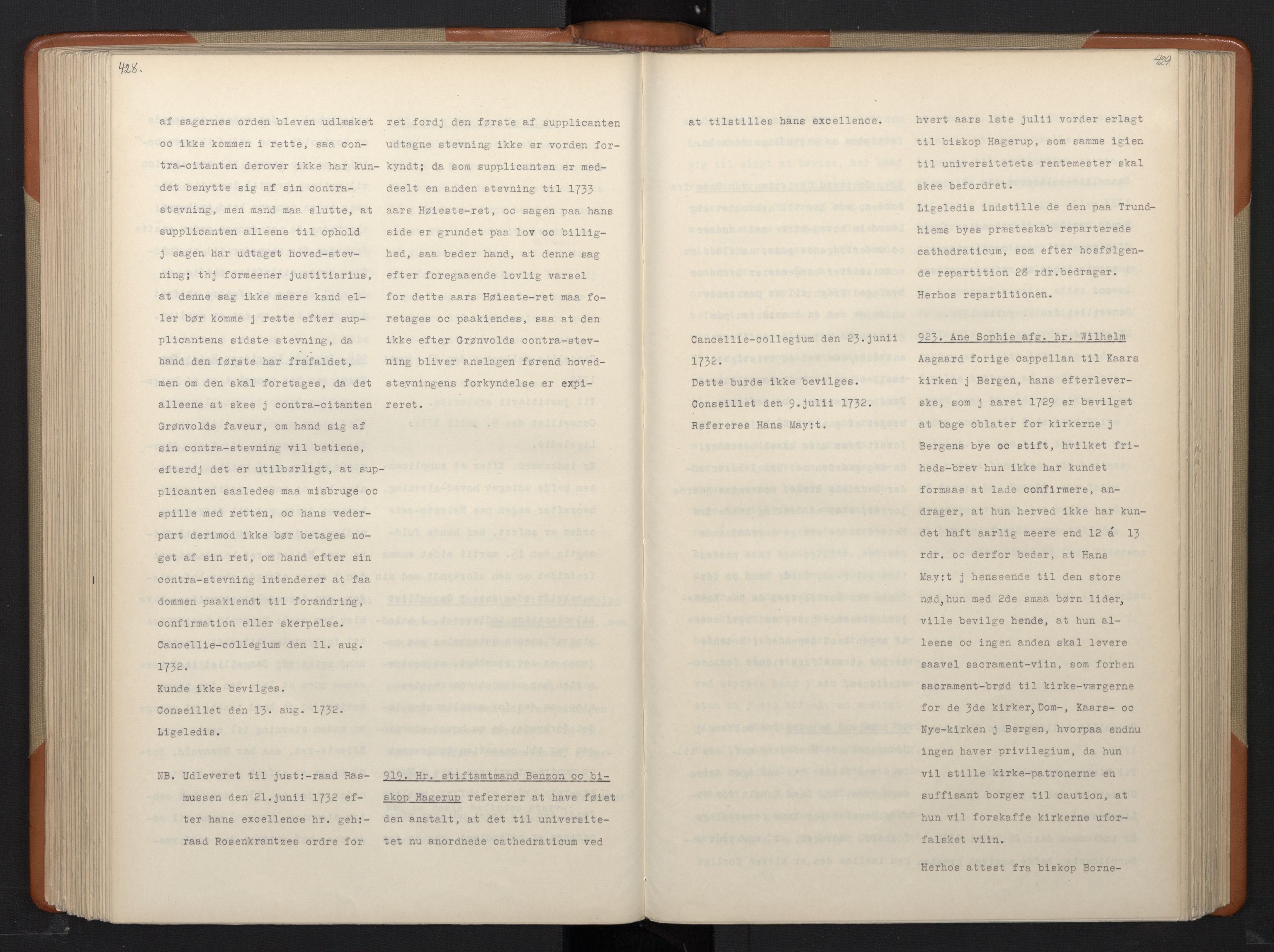 Avskriftsamlingen, RA/EA-4022/F/Fa/L0095: Supplikker, 1732, p. 219