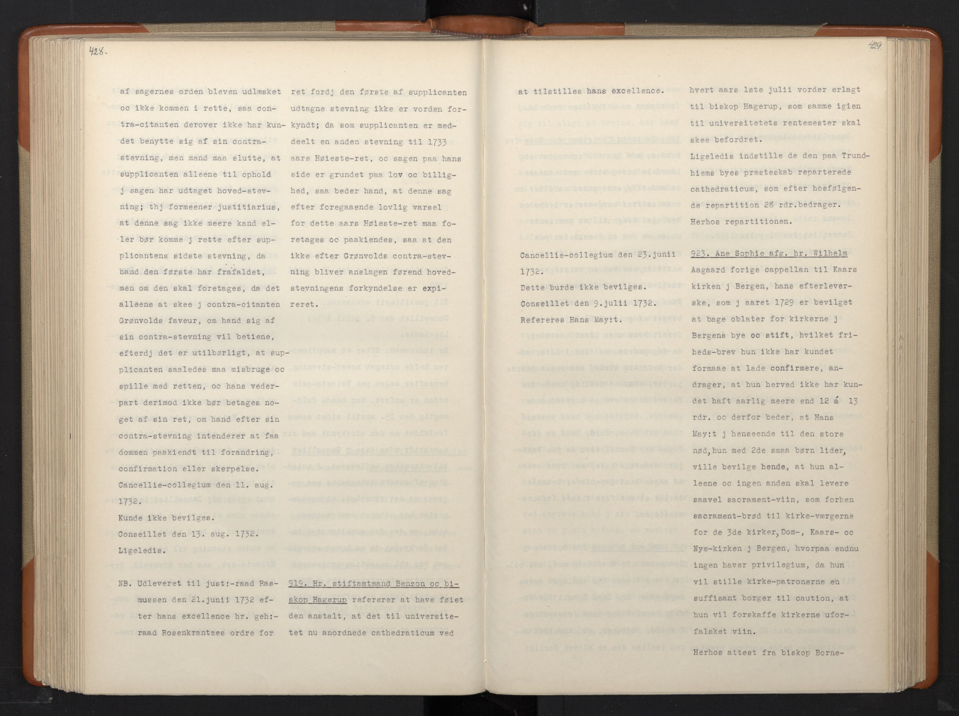 Avskriftsamlingen, AV/RA-EA-4022/F/Fa/L0095: Supplikker, 1732, p. 219