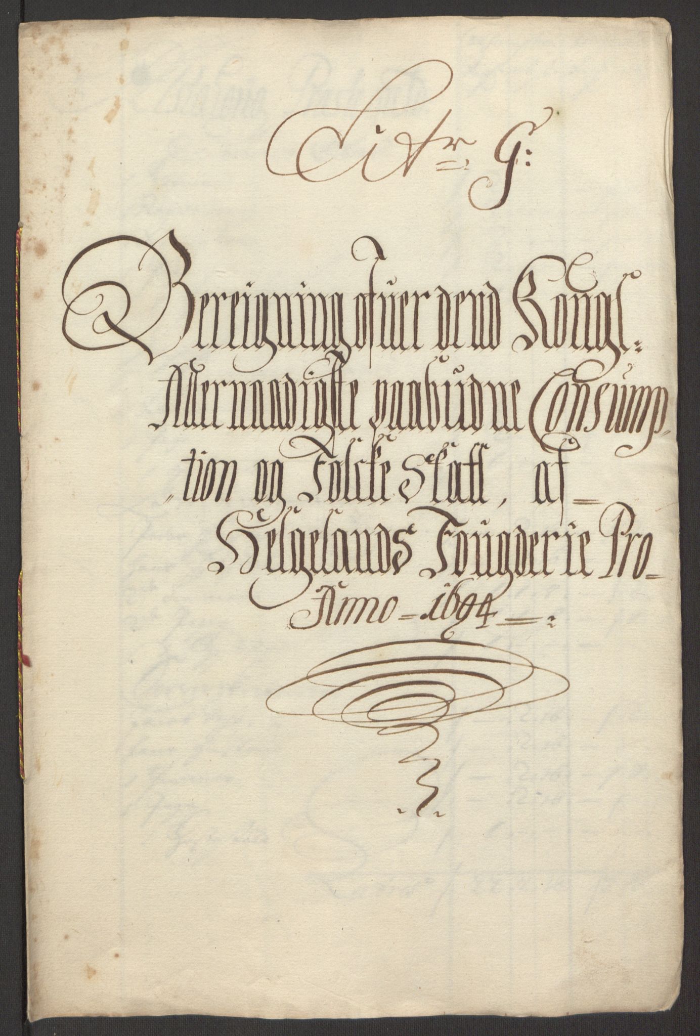 Rentekammeret inntil 1814, Reviderte regnskaper, Fogderegnskap, RA/EA-4092/R65/L4505: Fogderegnskap Helgeland, 1693-1696, p. 265