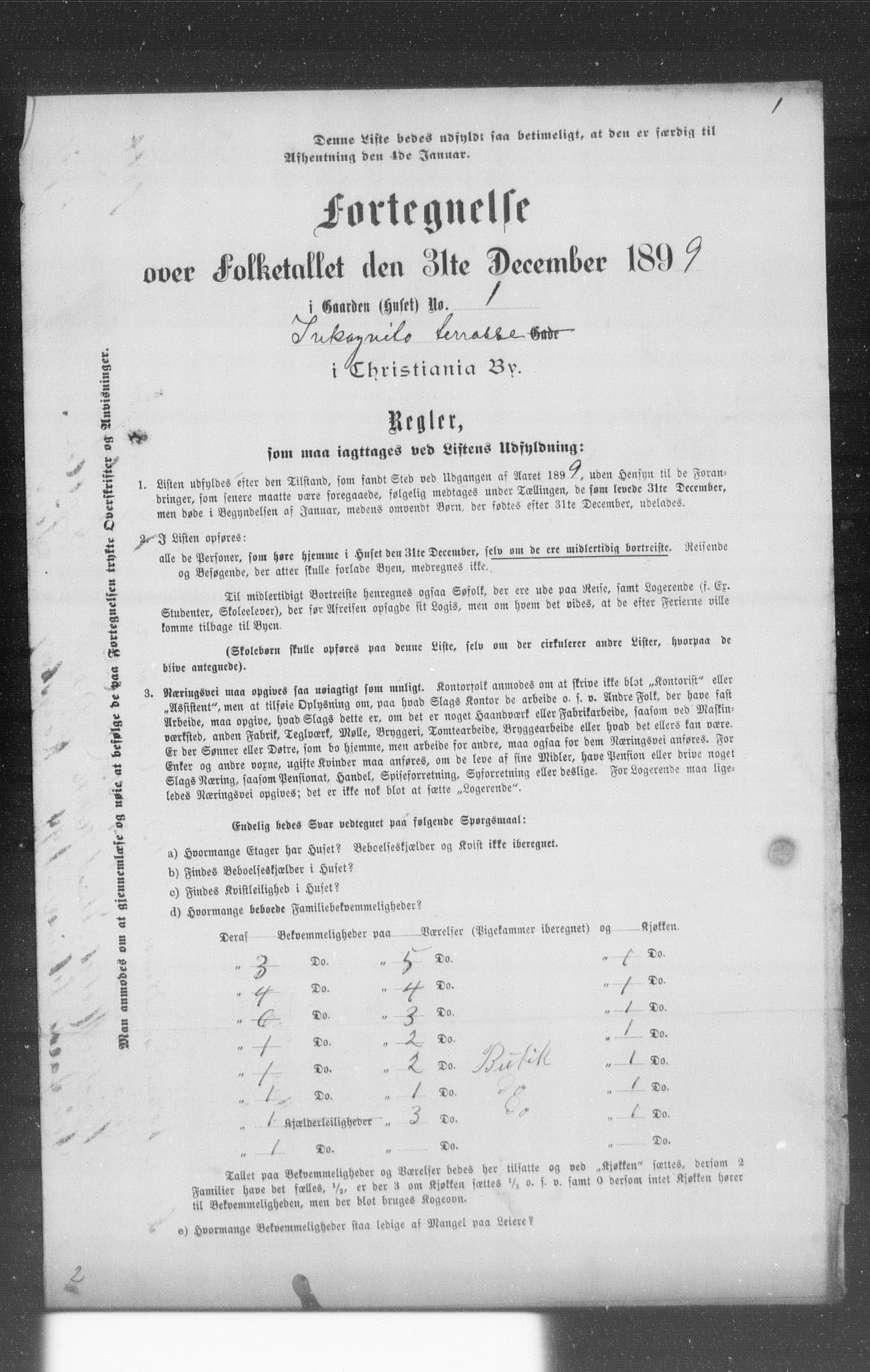 OBA, Municipal Census 1899 for Kristiania, 1899, p. 5832
