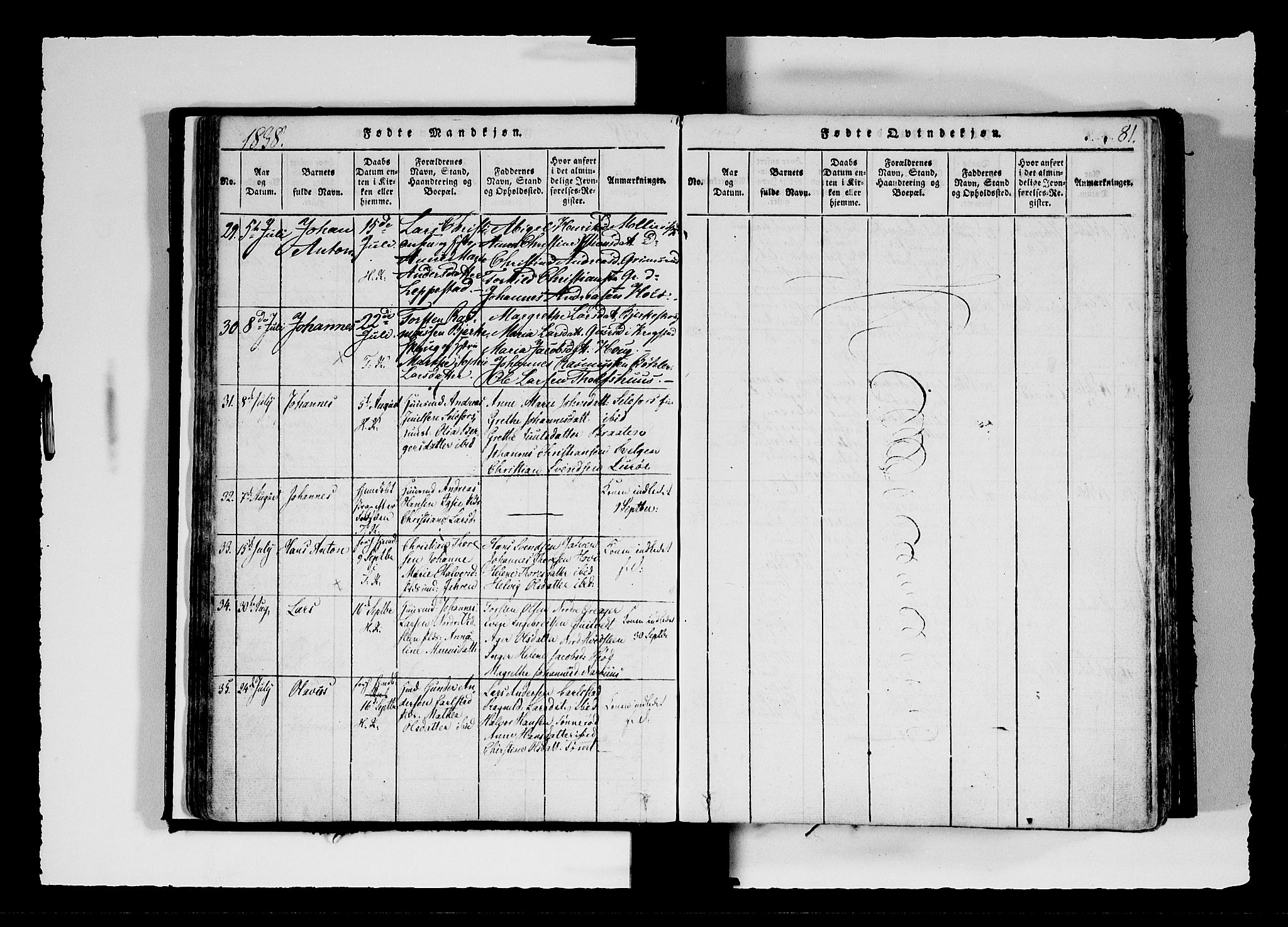 Hobøl prestekontor Kirkebøker, AV/SAO-A-2002/F/Fa/L0002: Parish register (official) no. I 2, 1814-1841, p. 81