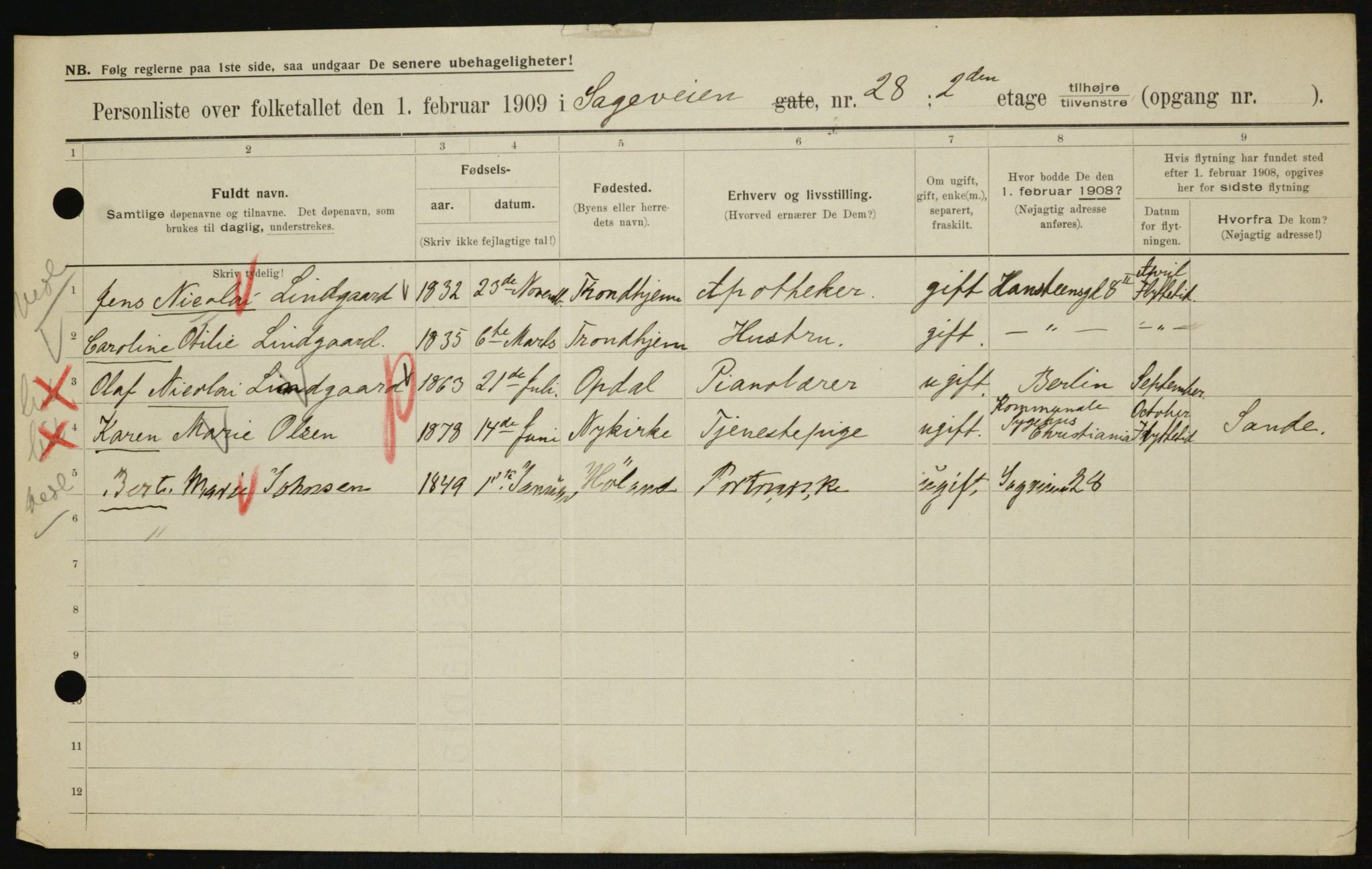 OBA, Municipal Census 1909 for Kristiania, 1909, p. 78797